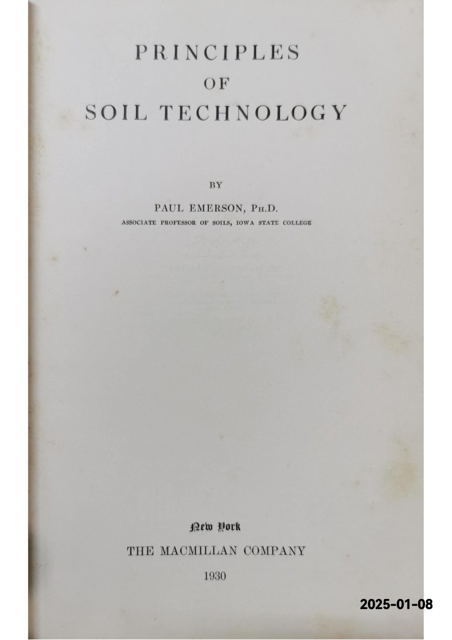 Principles of Soil Technology Hardcover – January 1, 1930 by Paul EMERSON (Author)