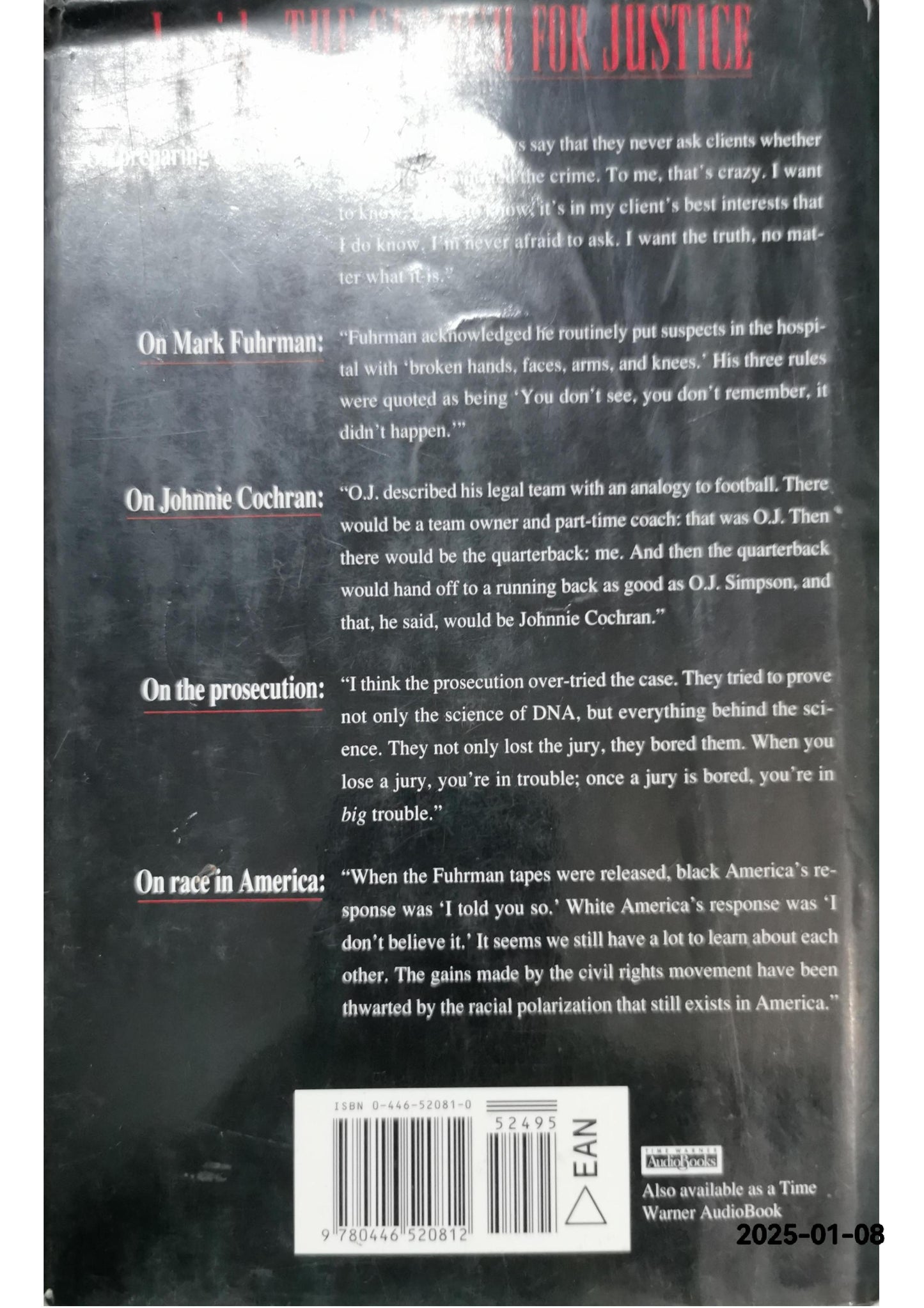 The Search for Justice: A Defense Attorney's Brief on the O.J. Simpson Case Hardcover – January 1, 1996 by Robert L. Shapiro (Author), Larkin Warren (Author)