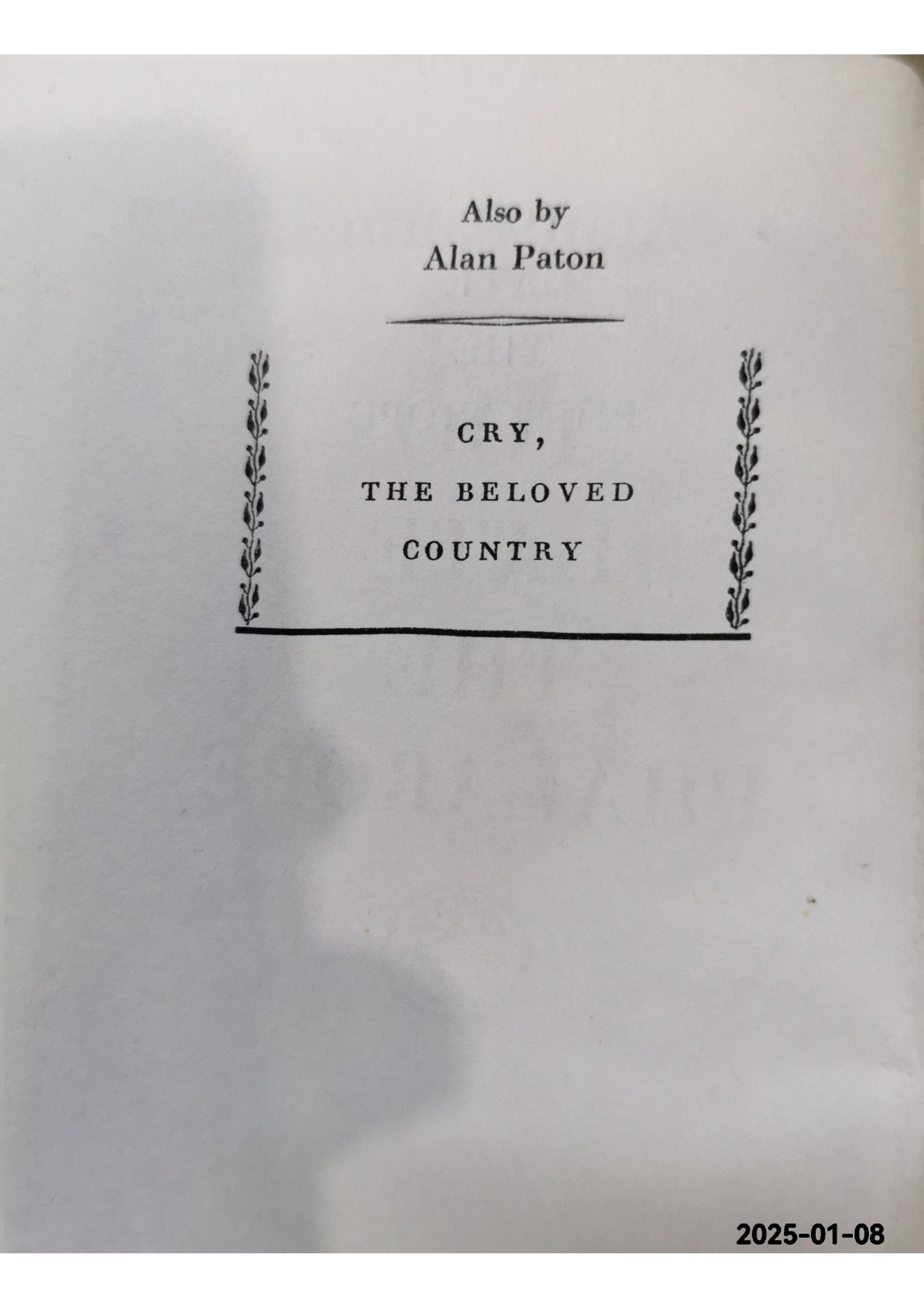 Too Late the Phalarope Paton, Alan Published by Jonathan Cape, 1953 Used Condition: Near fine copy Hardcover