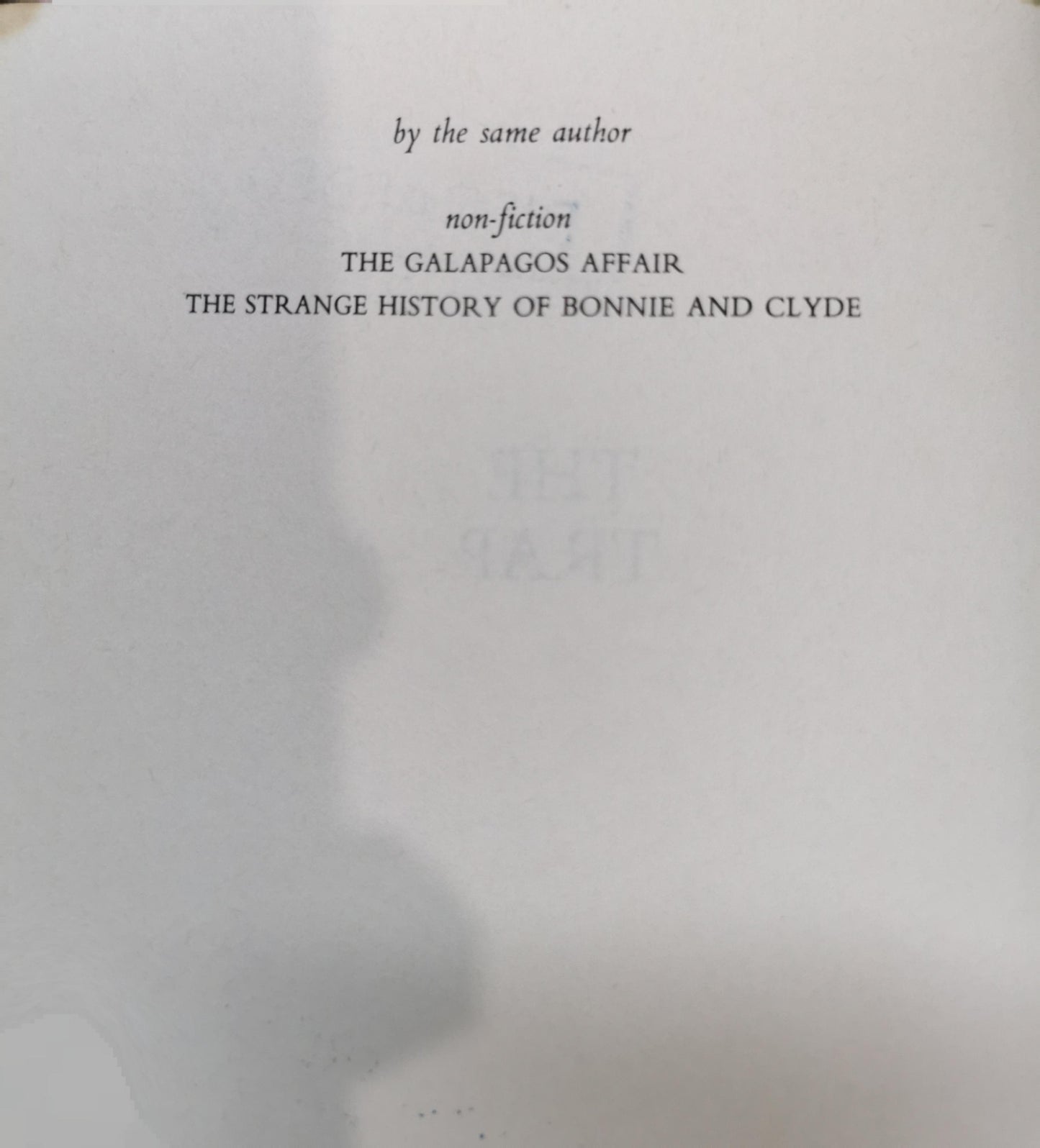 The Trap [Signed] Treherne, John Published by Published by Jonathan Cape 30 Bedford Square, London First Edition . 1985., 1985 Hardcover