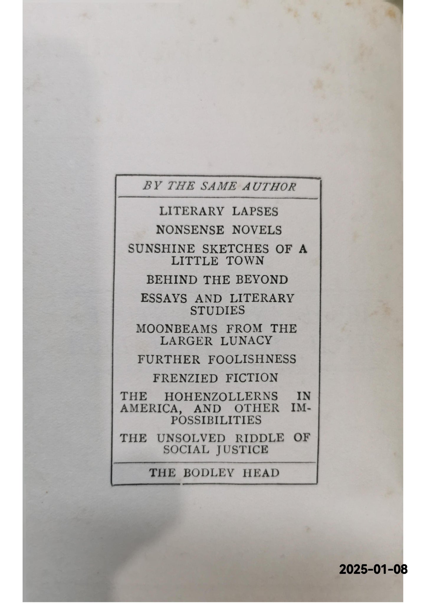 Arcadian Adventures with the Idle Rich Stephen Leacock Published by The Bodley Head Ltd, Condition: Very Good Hardcover