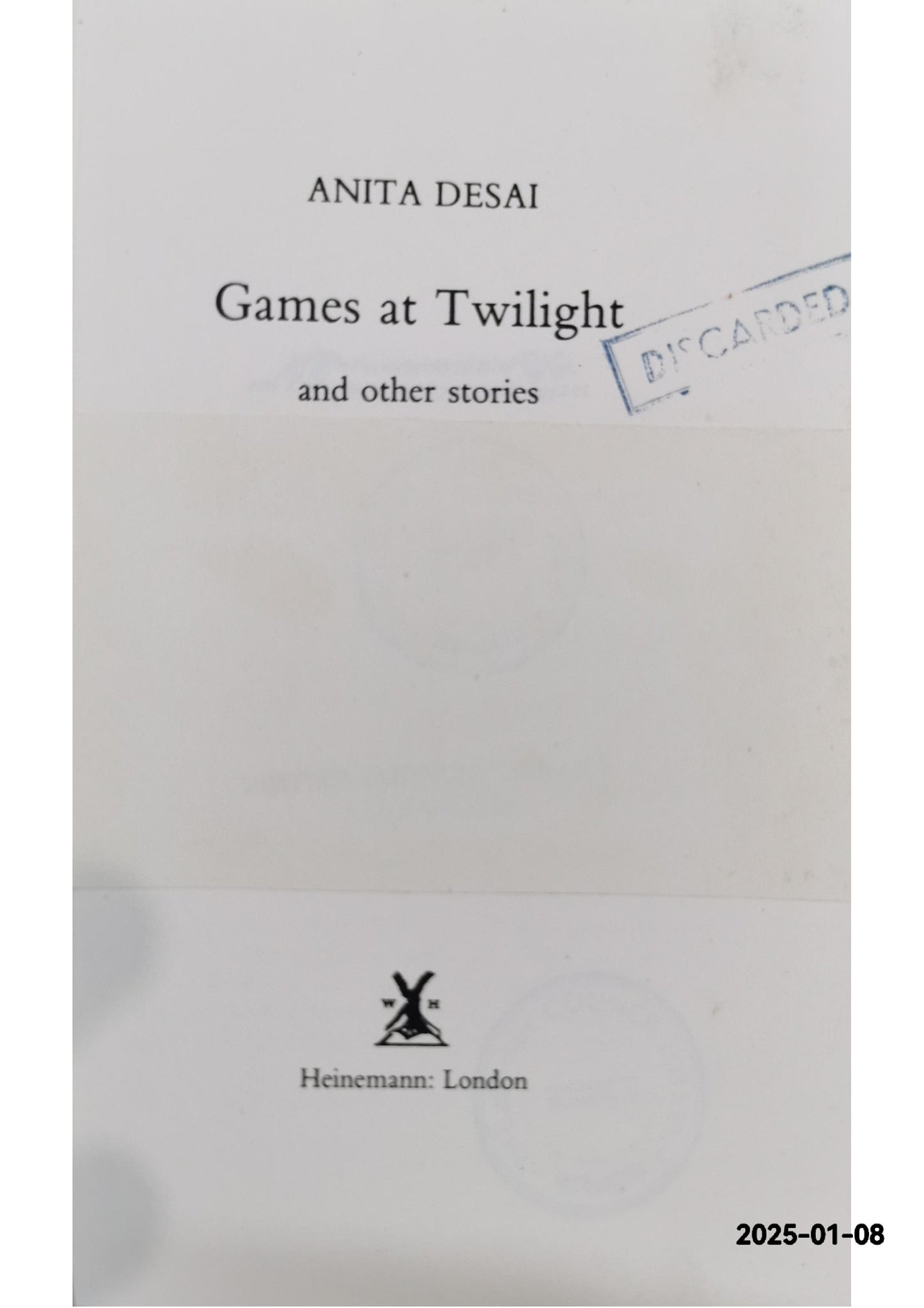 Games at Twilight and Other Stories Book by Anita Desai