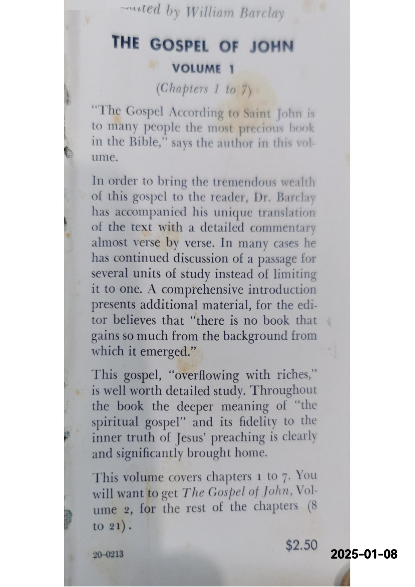 The Gospel of John, Volume 1 (The Daily Study Bible Series, Revised Edition) Hardcover – June 1, 1975 by William Barclay (Author)