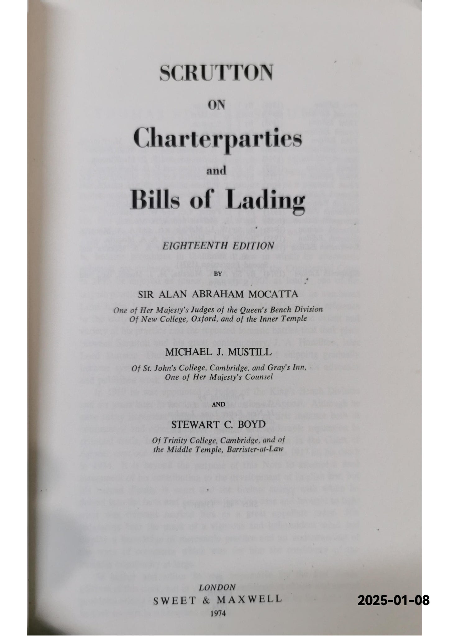 Scrutton on Charterparties and Bills of Lading Hardcover – January 1, 1974 by Thomas Edward Scrutton (Author)