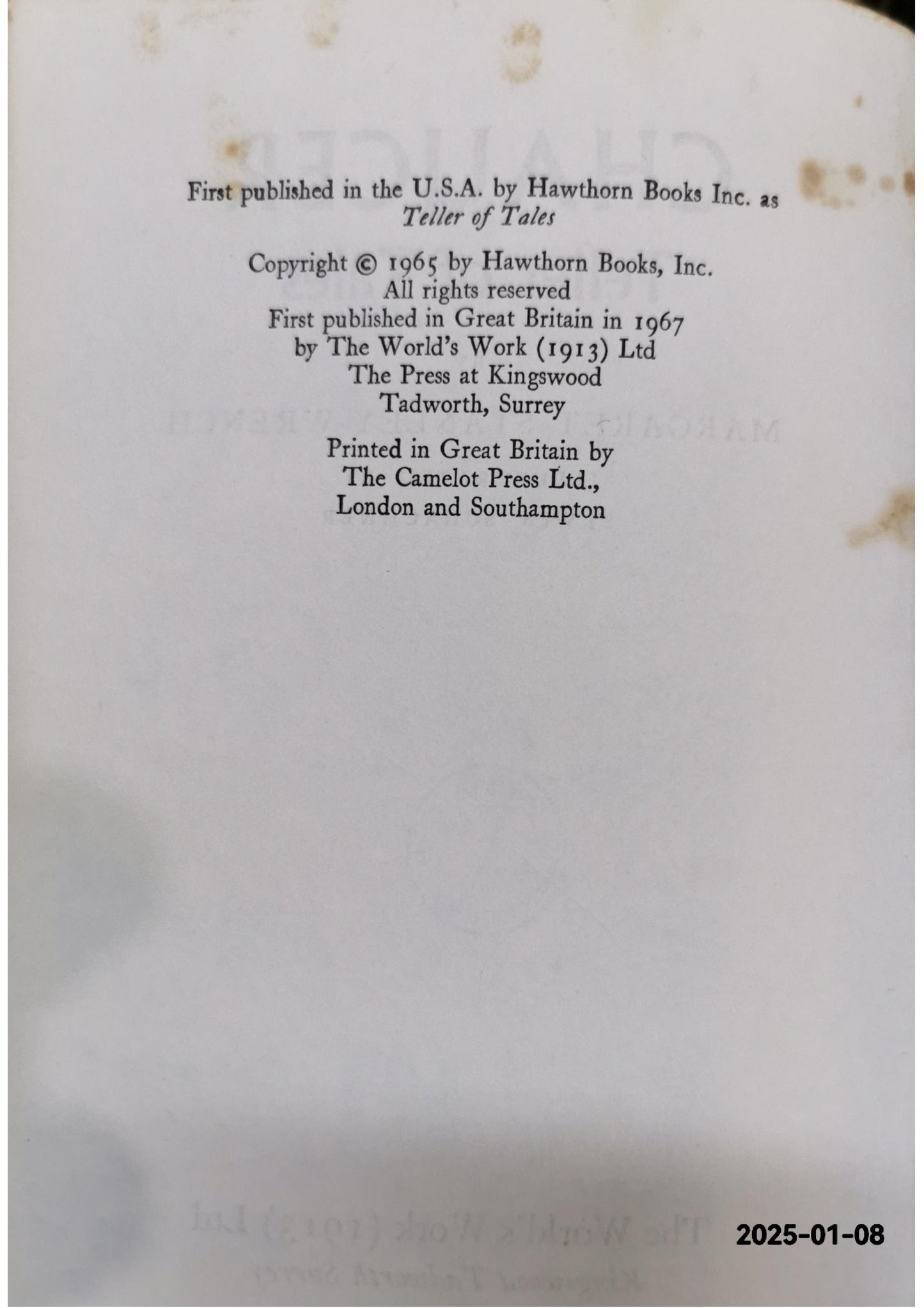 Teller of tales, the story of Geoffrey Chaucer (Credo books [24]) Hardcover – January 1, 1965 by Margaret Stanley-Wrench (Author)