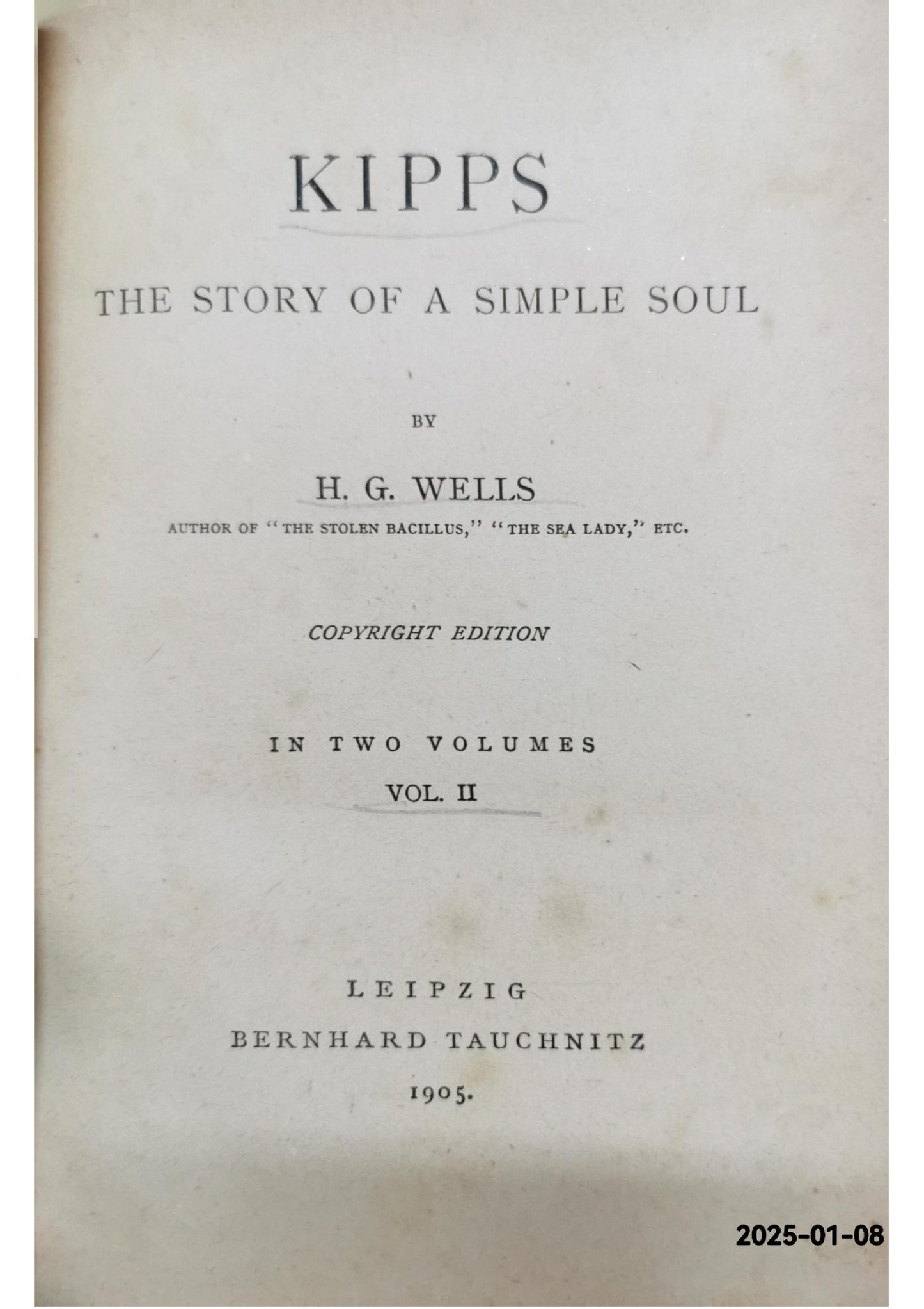 Kipps Wells, H. G. - Hardcover - 1905