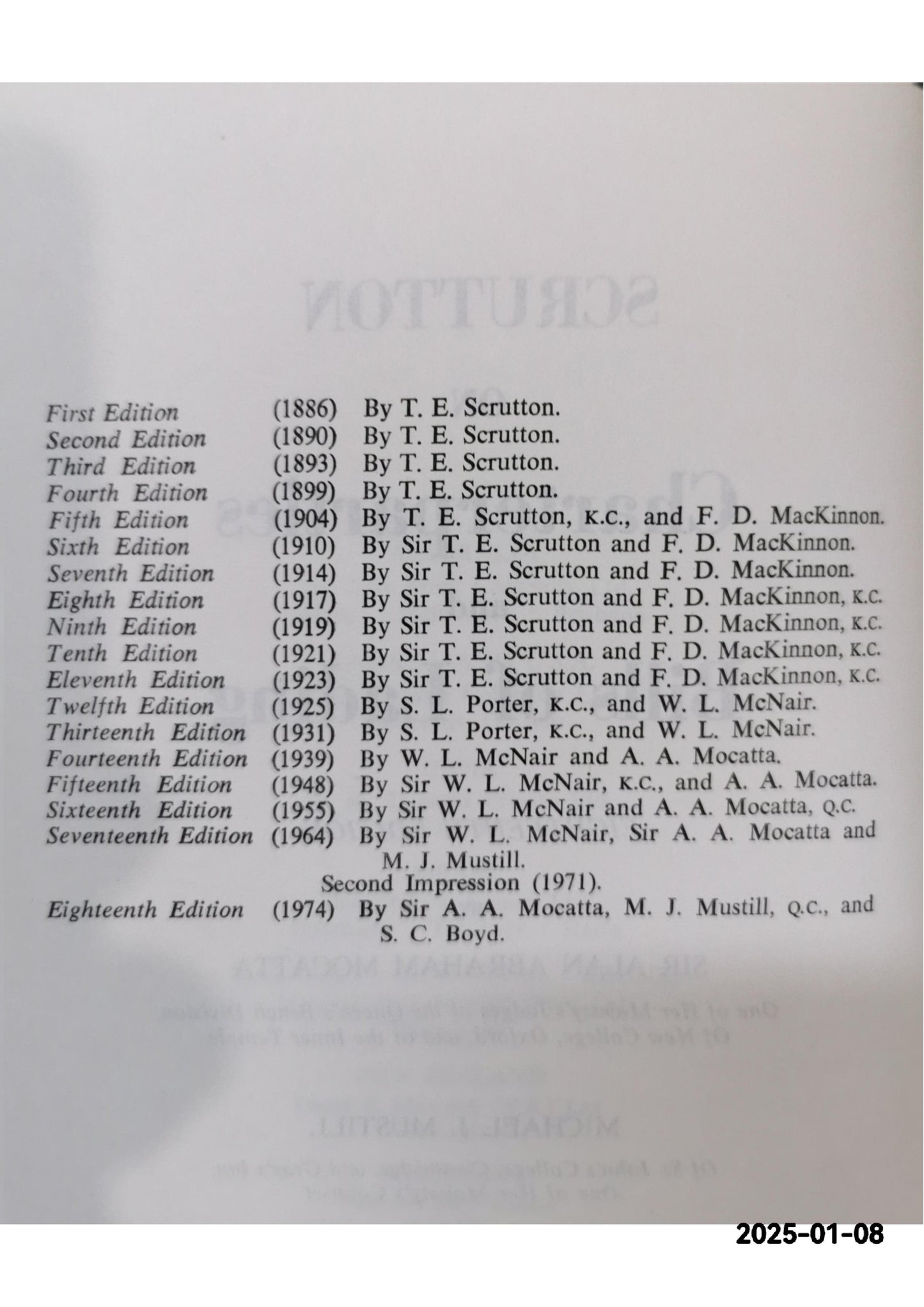 Scrutton on Charterparties and Bills of Lading Hardcover – January 1, 1974 by Thomas Edward Scrutton (Author)