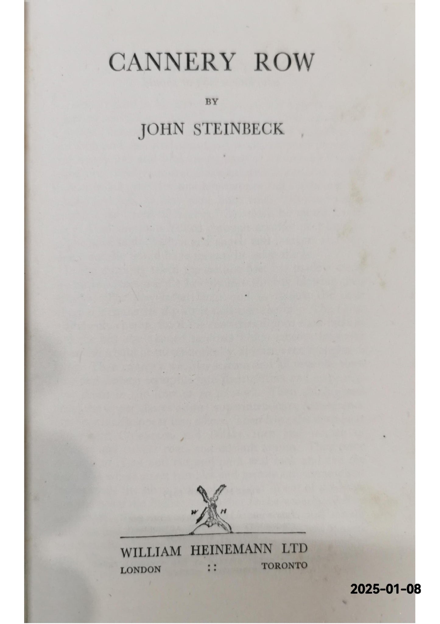 Cannery Row Hardcover – January 1, 1986 by John Steinbeck (Author)