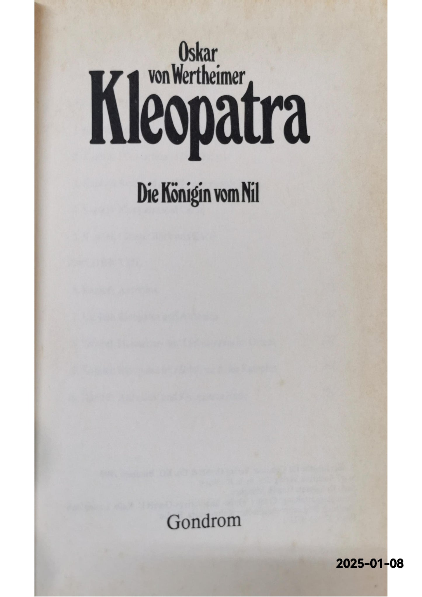 Kleopatra. Die Königin vom Nil. Perfect German Edition  by Oskar von Wertheimer (Author)