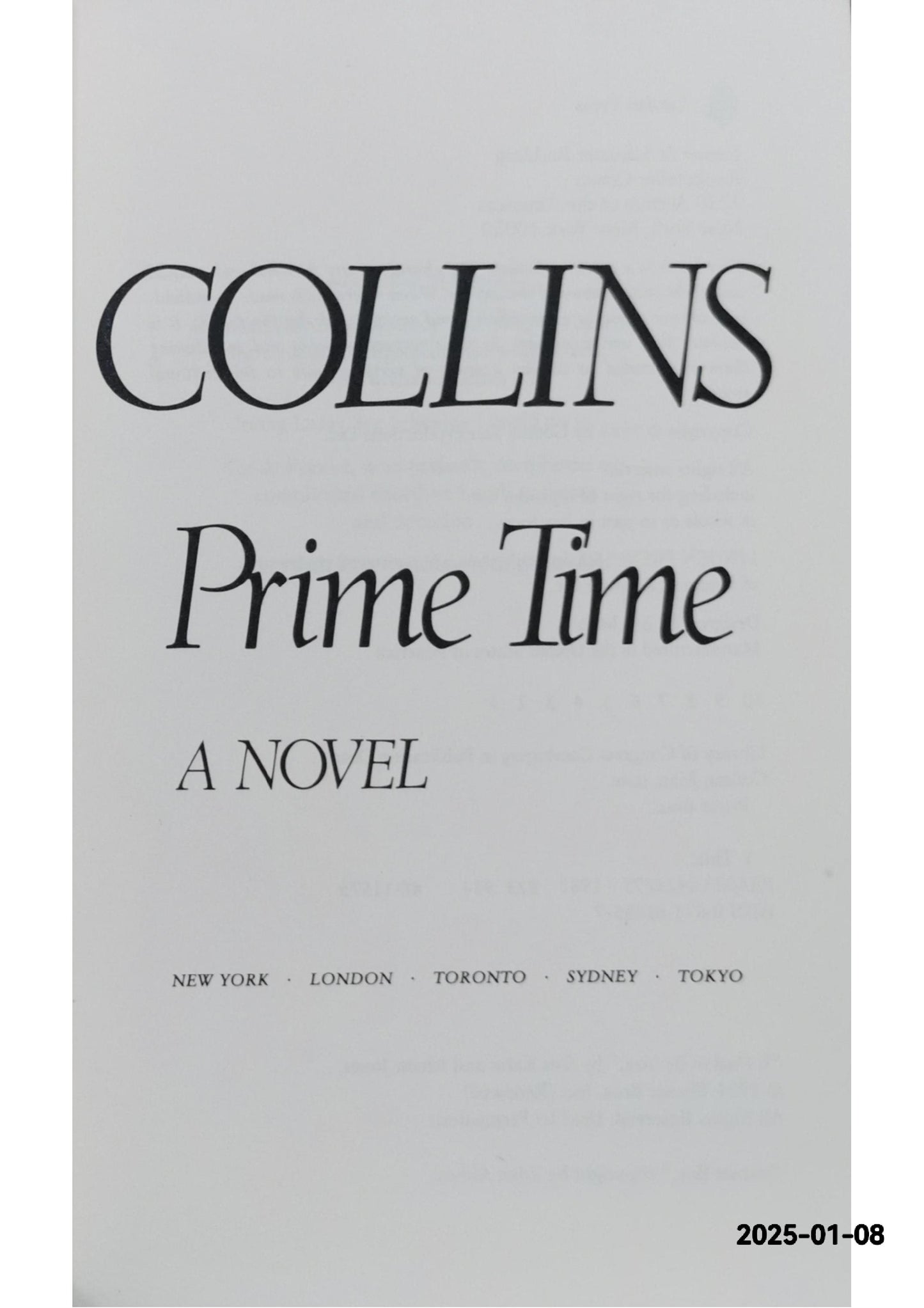 Prime Time a Novel Hardcover – January 1, 1988 by Joan Collins (Author)