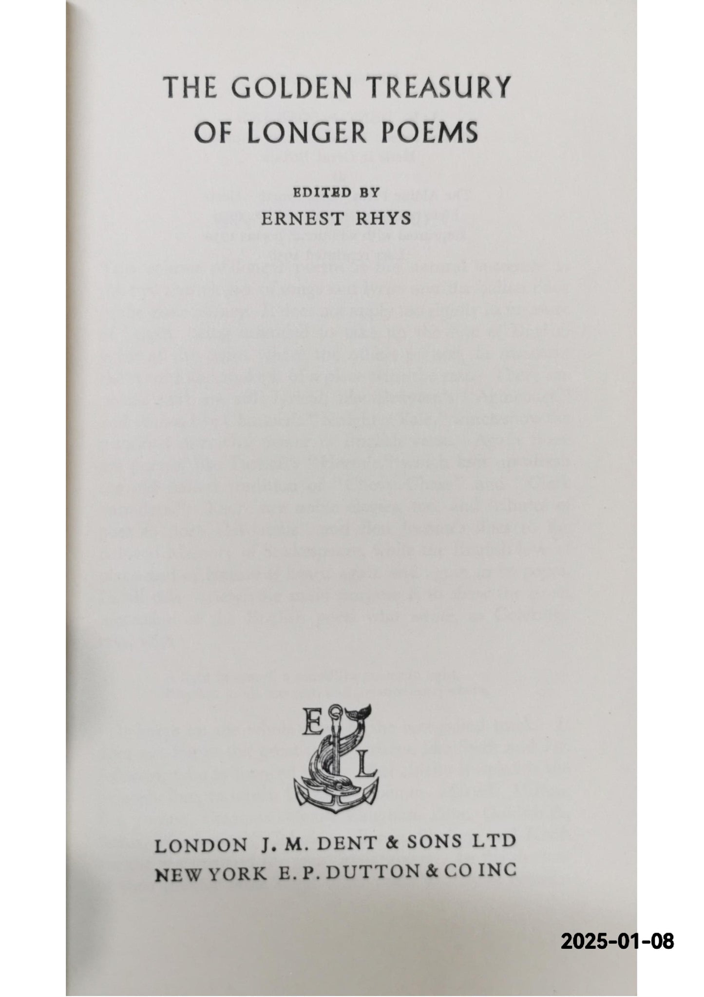 The Golden Treasury of Longer Poems (Everyman's library-no.746) Hardcover – 1 Jan. 1954 by Ernest Rhys (Author)