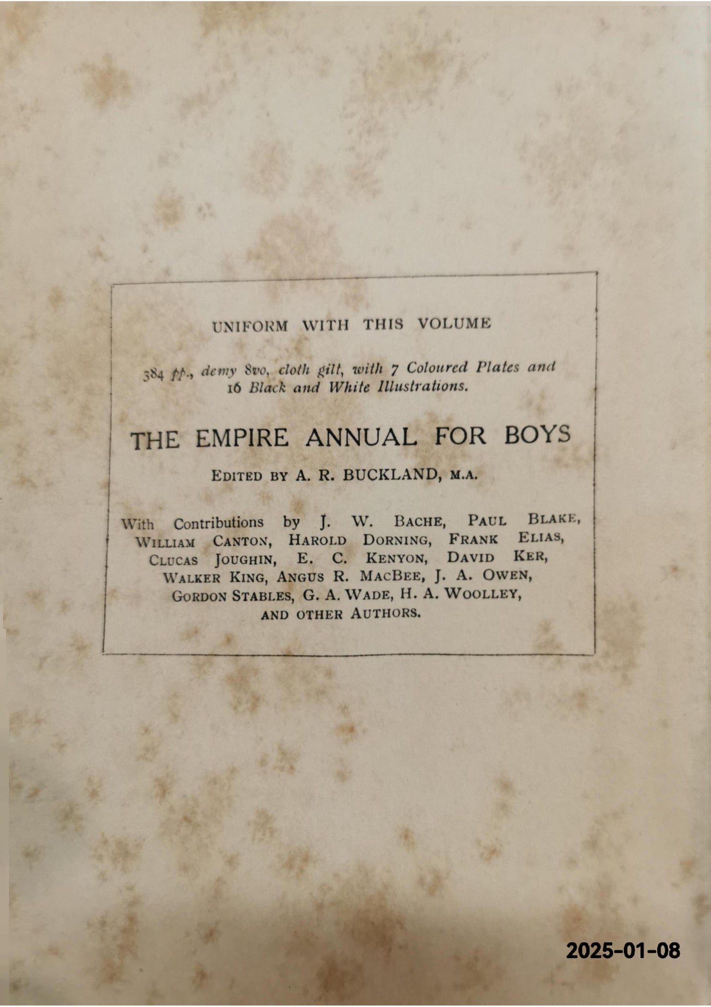 The Empire Annual for Girls Buckland, A.R: Published by Religious Tract Society Used Condition: Good Hardcover