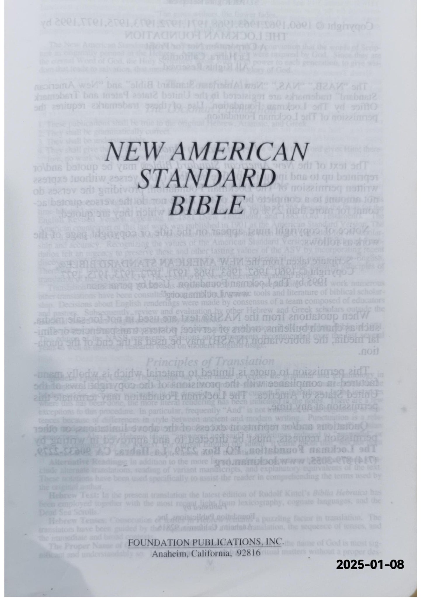 New American Standard Bible