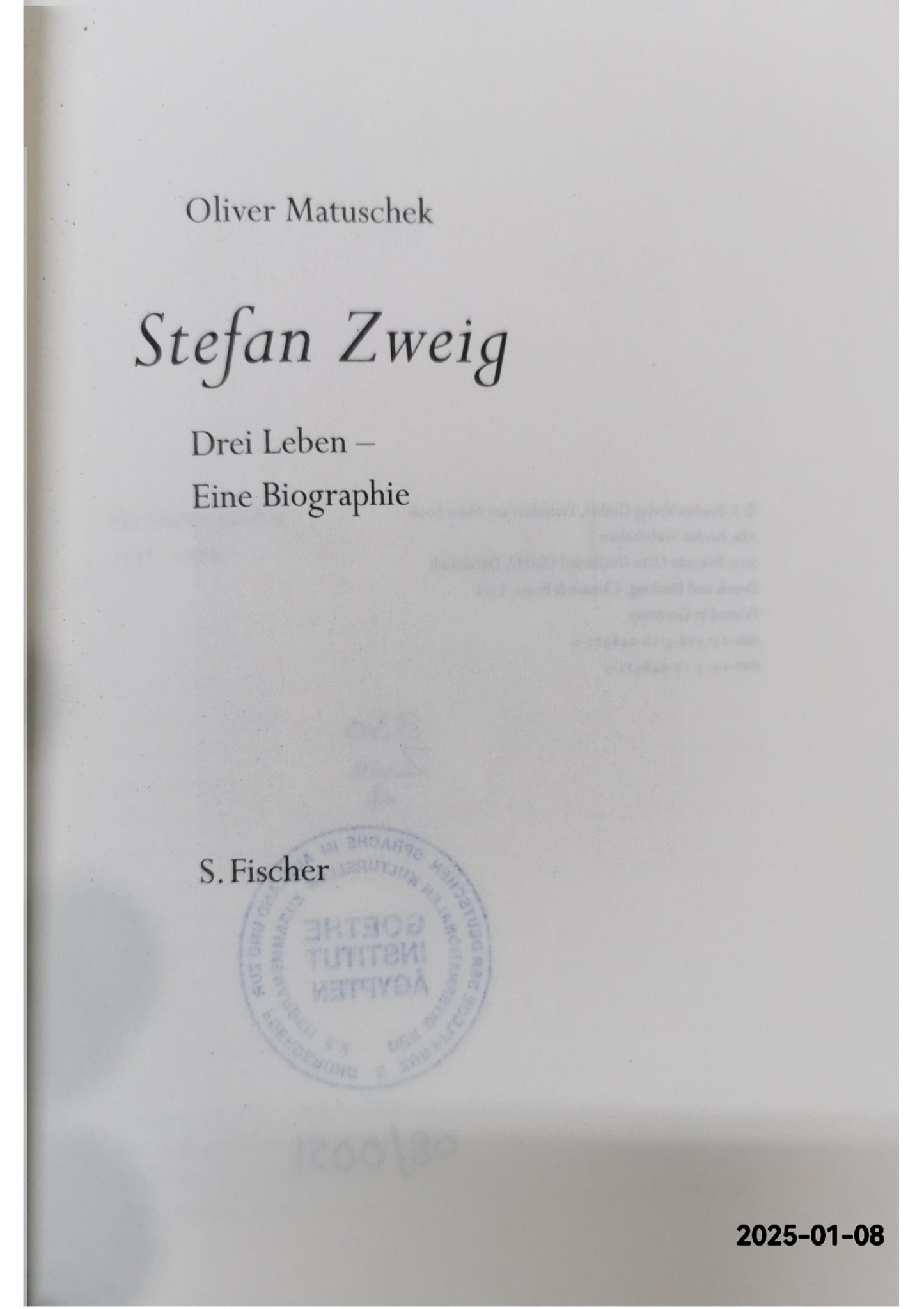 Stefan Zweig - Hardcover Oliver Matuschek