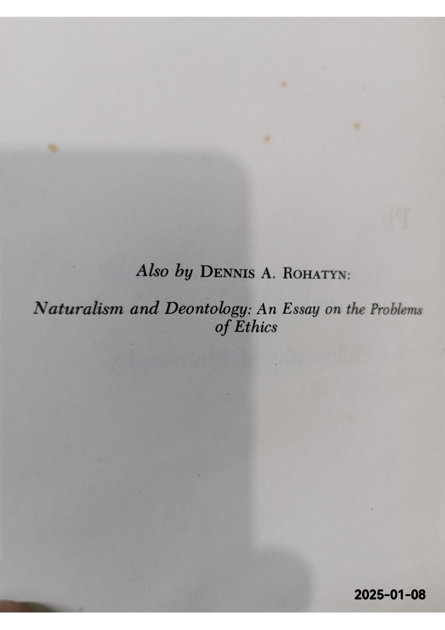 Two Dogmas of Philosophy and Other Essays in the Philosophy of Philosophy Hardcover – January 1, 1976 by Dennis A. Rohatyn (Author)