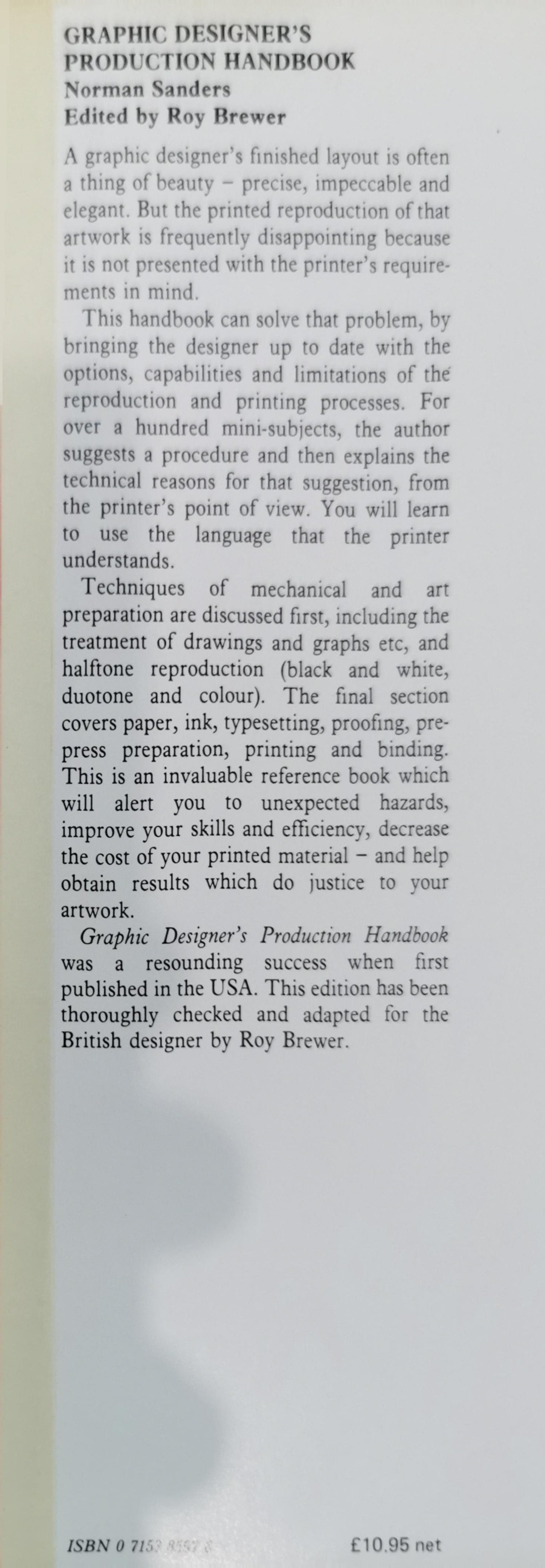 Graphic Designers Production Handbook Hardcover – 30 Aug. 1984 by S. Bevington (Author)