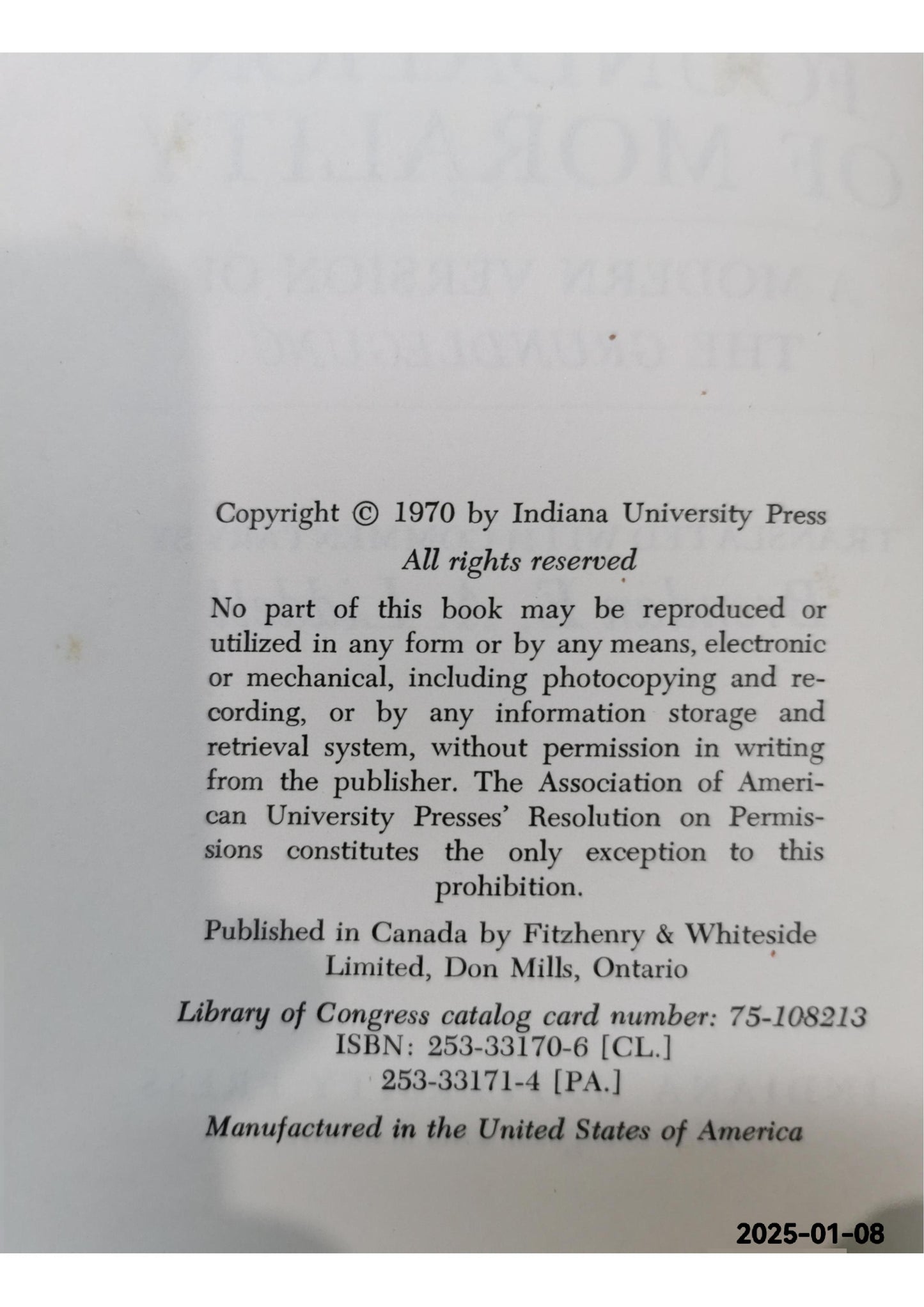 On the Foundation of Morality: Modern Version of the "Grundlegung" Hardcover – Import, January 1, 1970 by BRENDAN LIDDELL (Author)