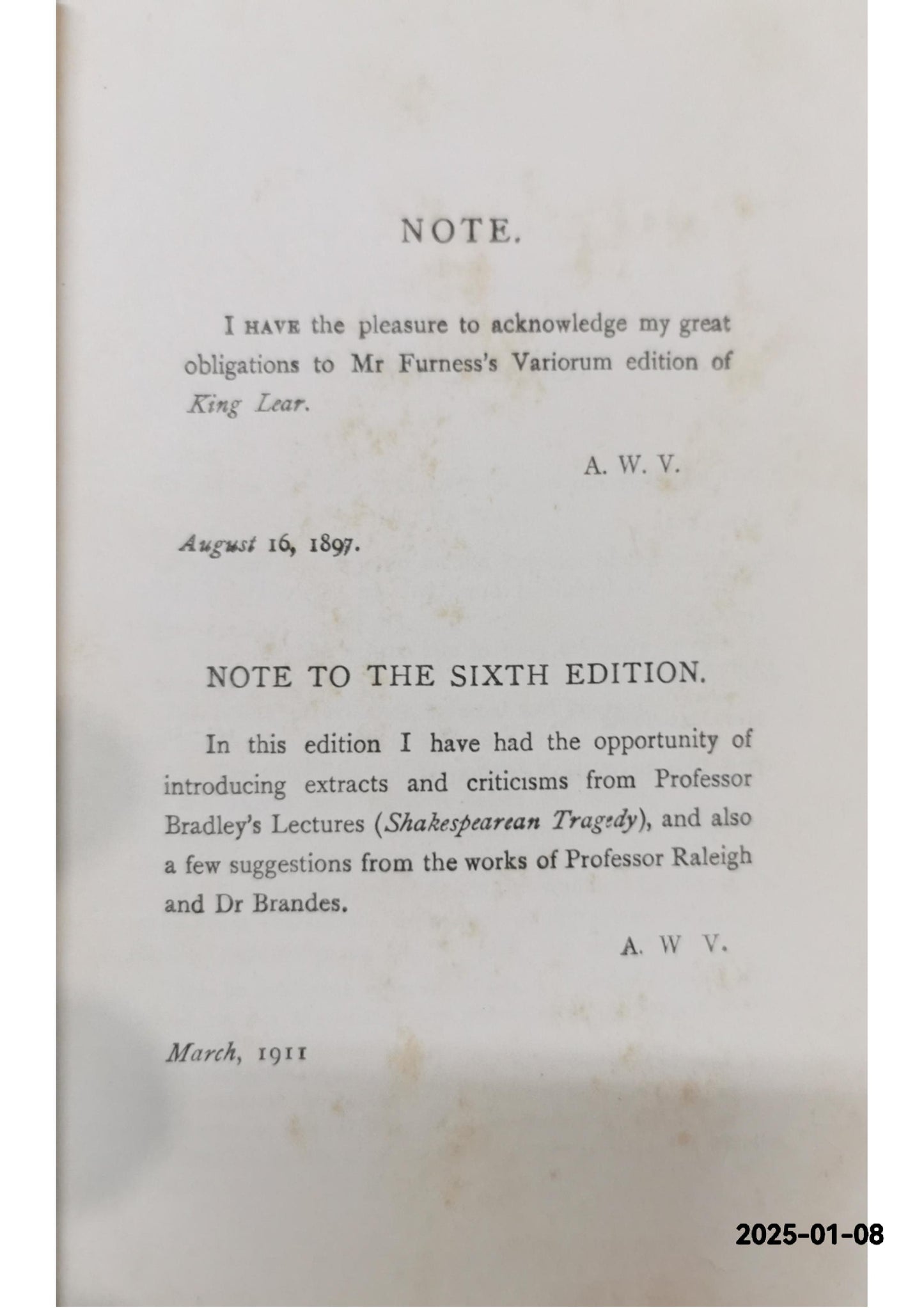 King Lear William Shakespeare; A. W. Verity Published by Cambridge at the University Press, 1957 Used Condition: Good Hardcover