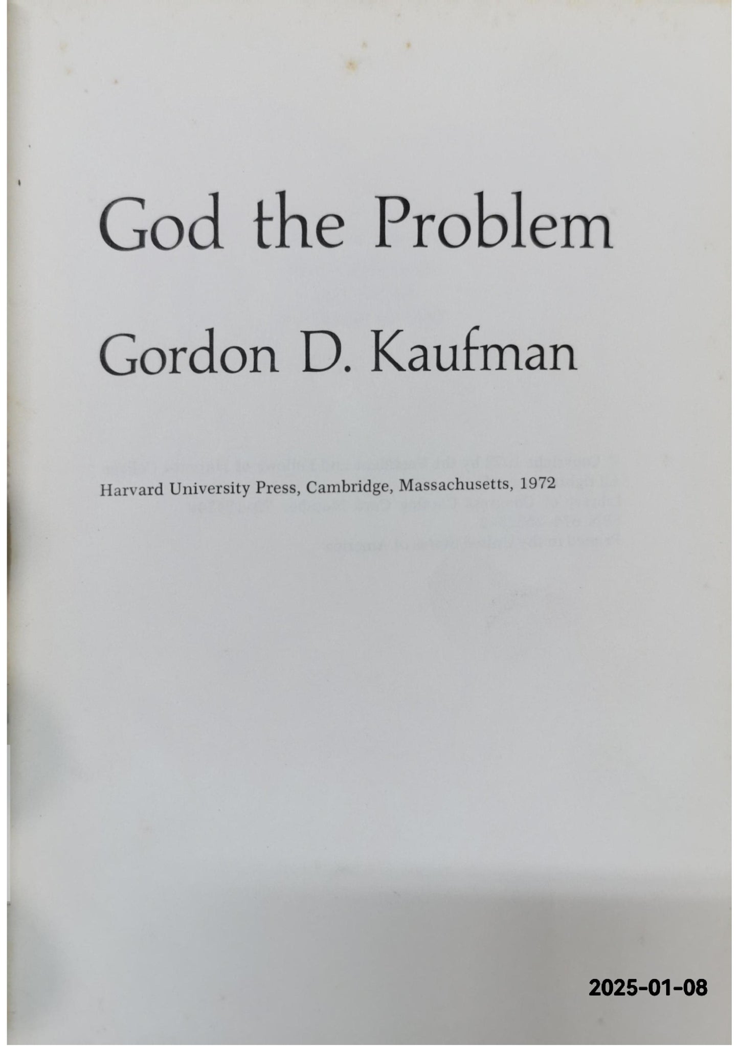 God the Problem Hardcover – January 1, 1972 by Gordon Kaufman (Author)