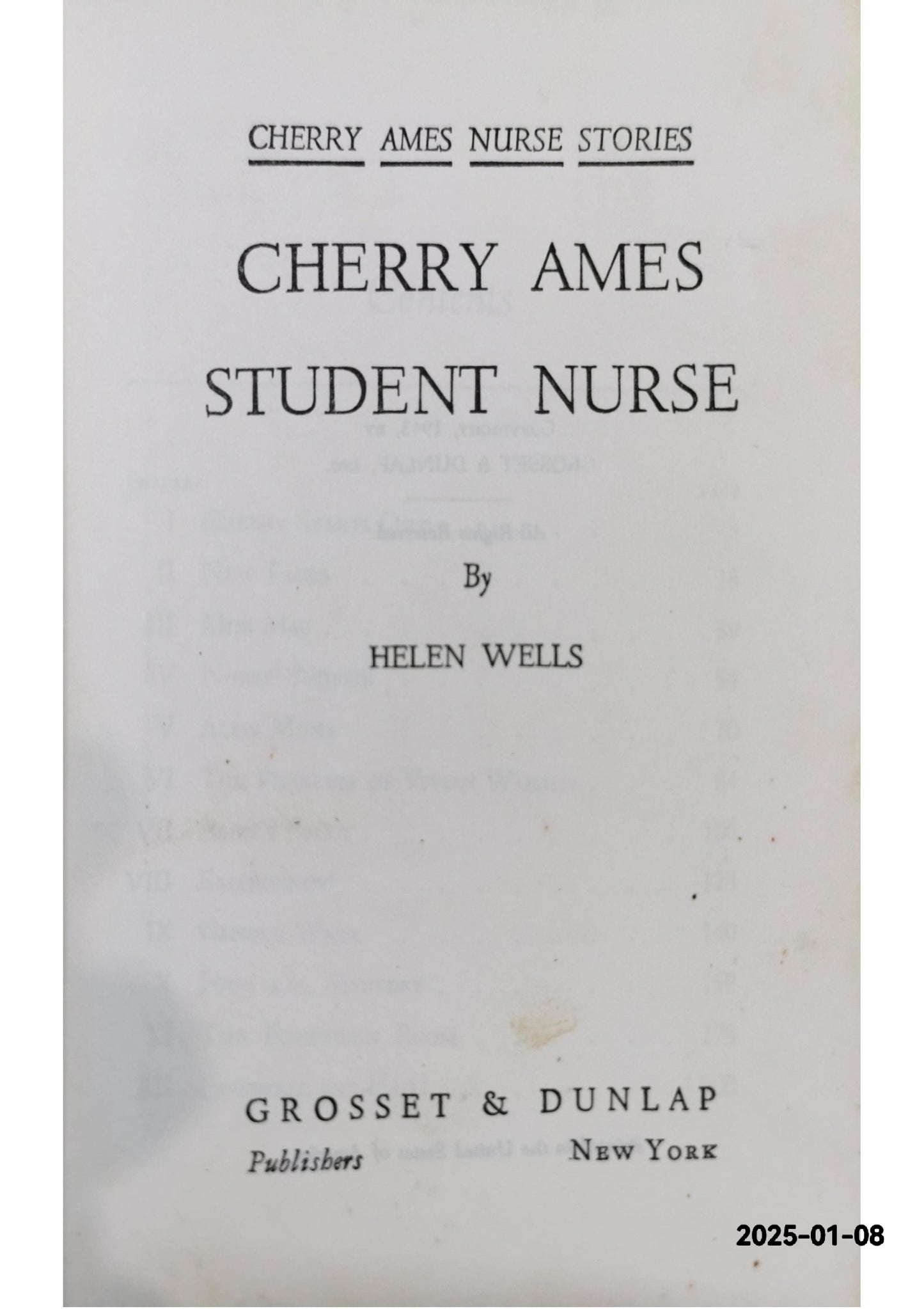 Cherry Ames, Student Nurse Book by Helen Wells