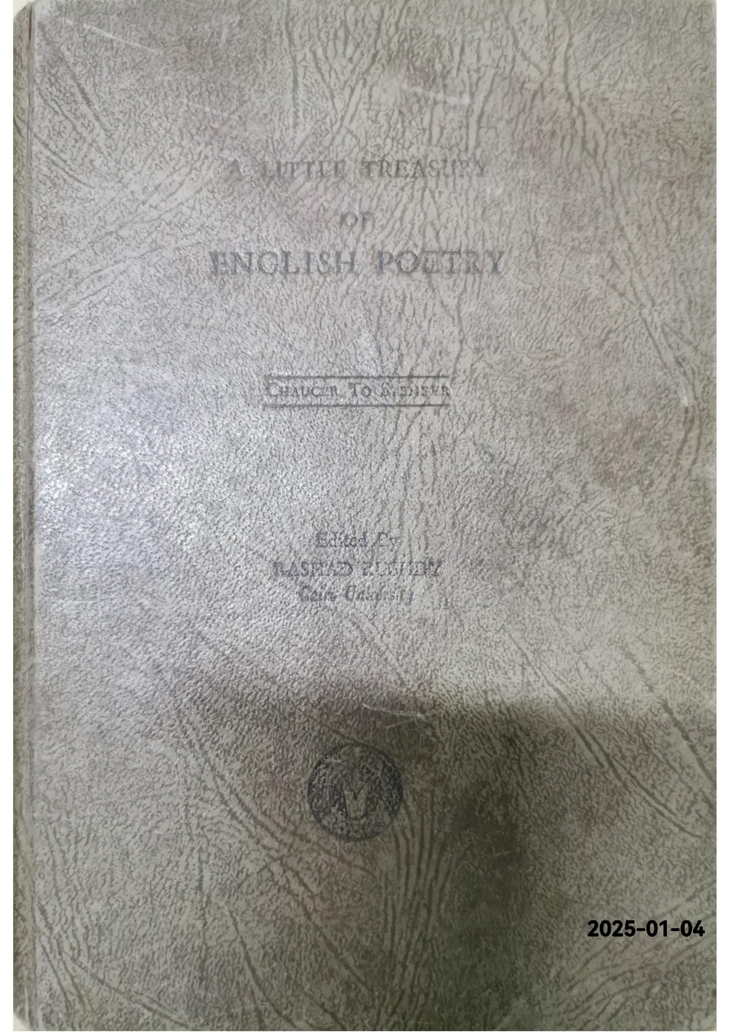 A little treasury of great poetry, English & American, from Chaucer to the present day Williams, Oscar (ed.) Published by Charles Scribners' Sons, New York, 1957Condition: Good Hardcover