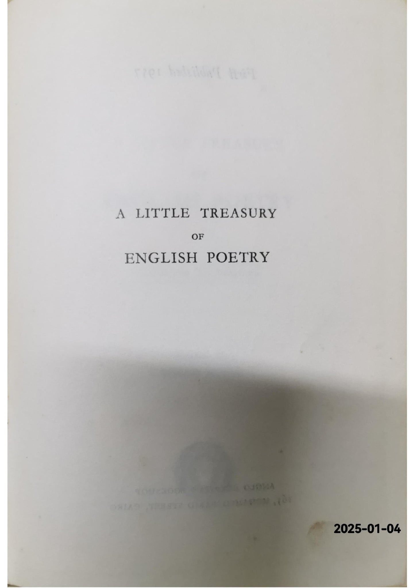 A little treasury of great poetry, English & American, from Chaucer to the present day Williams, Oscar (ed.) Published by Charles Scribners' Sons, New York, 1957Condition: Good Hardcover