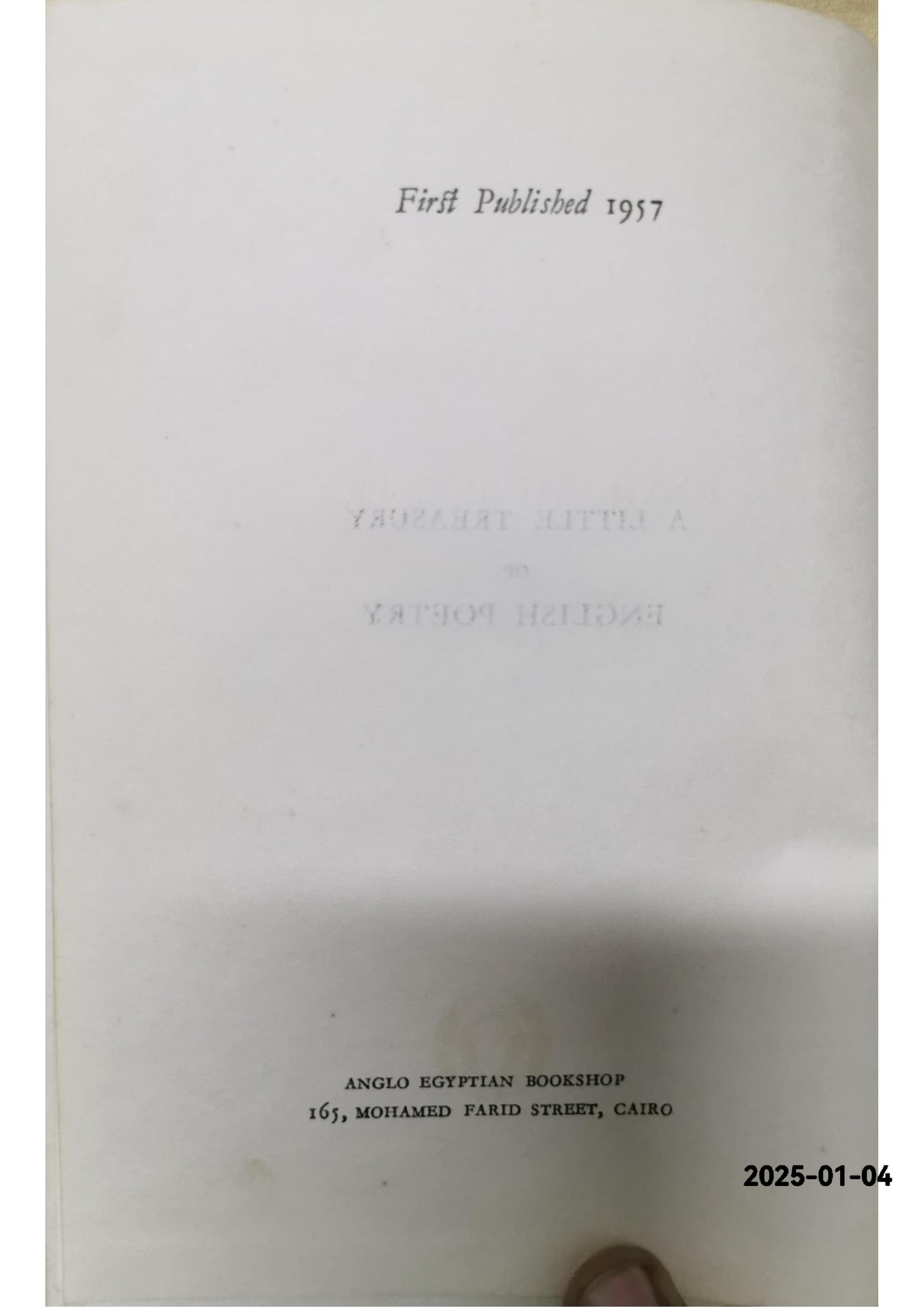 A little treasury of great poetry, English & American, from Chaucer to the present day Williams, Oscar (ed.) Published by Charles Scribners' Sons, New York, 1957Condition: Good Hardcover