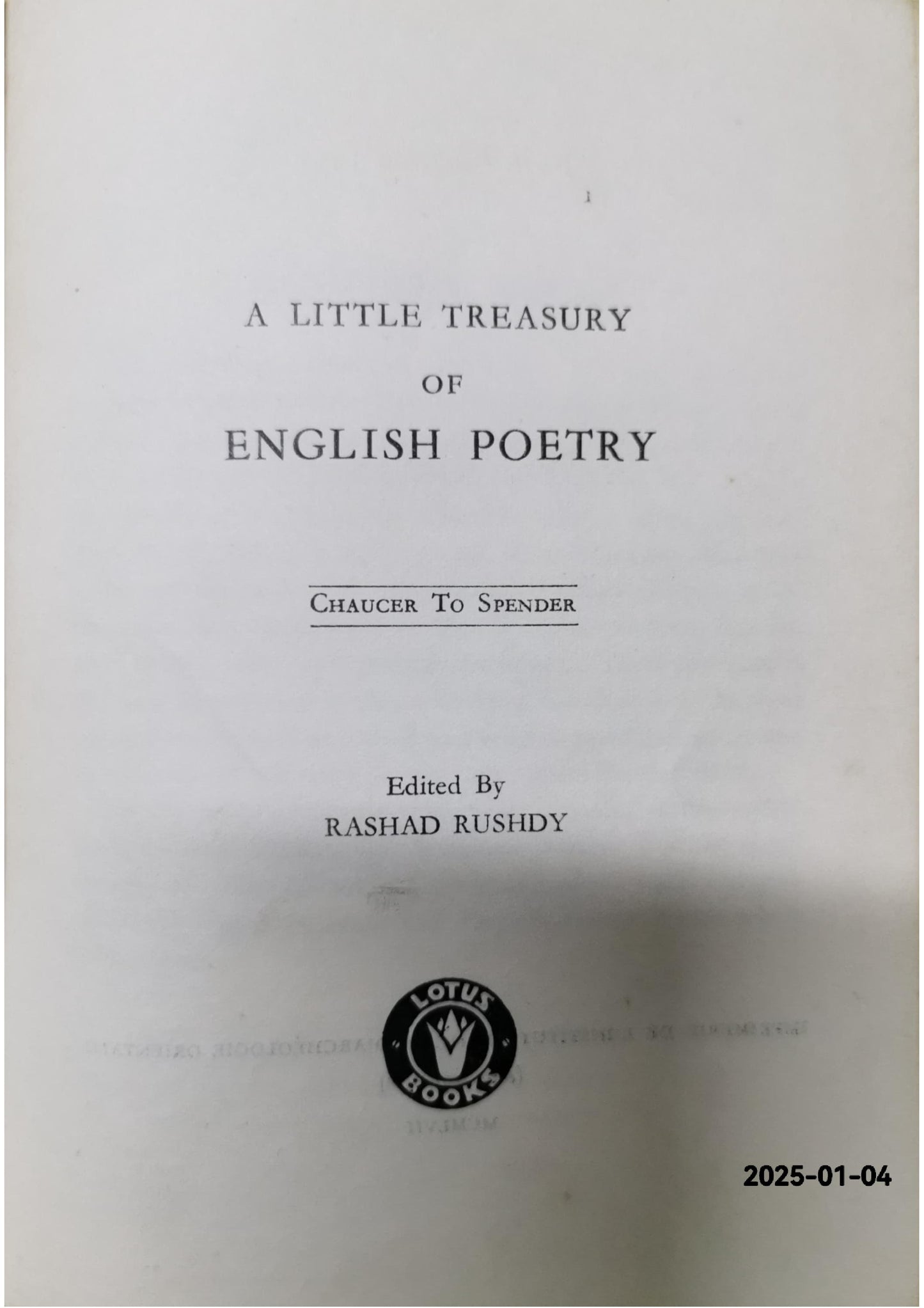 A little treasury of great poetry, English & American, from Chaucer to the present day Williams, Oscar (ed.) Published by Charles Scribners' Sons, New York, 1957Condition: Good Hardcover