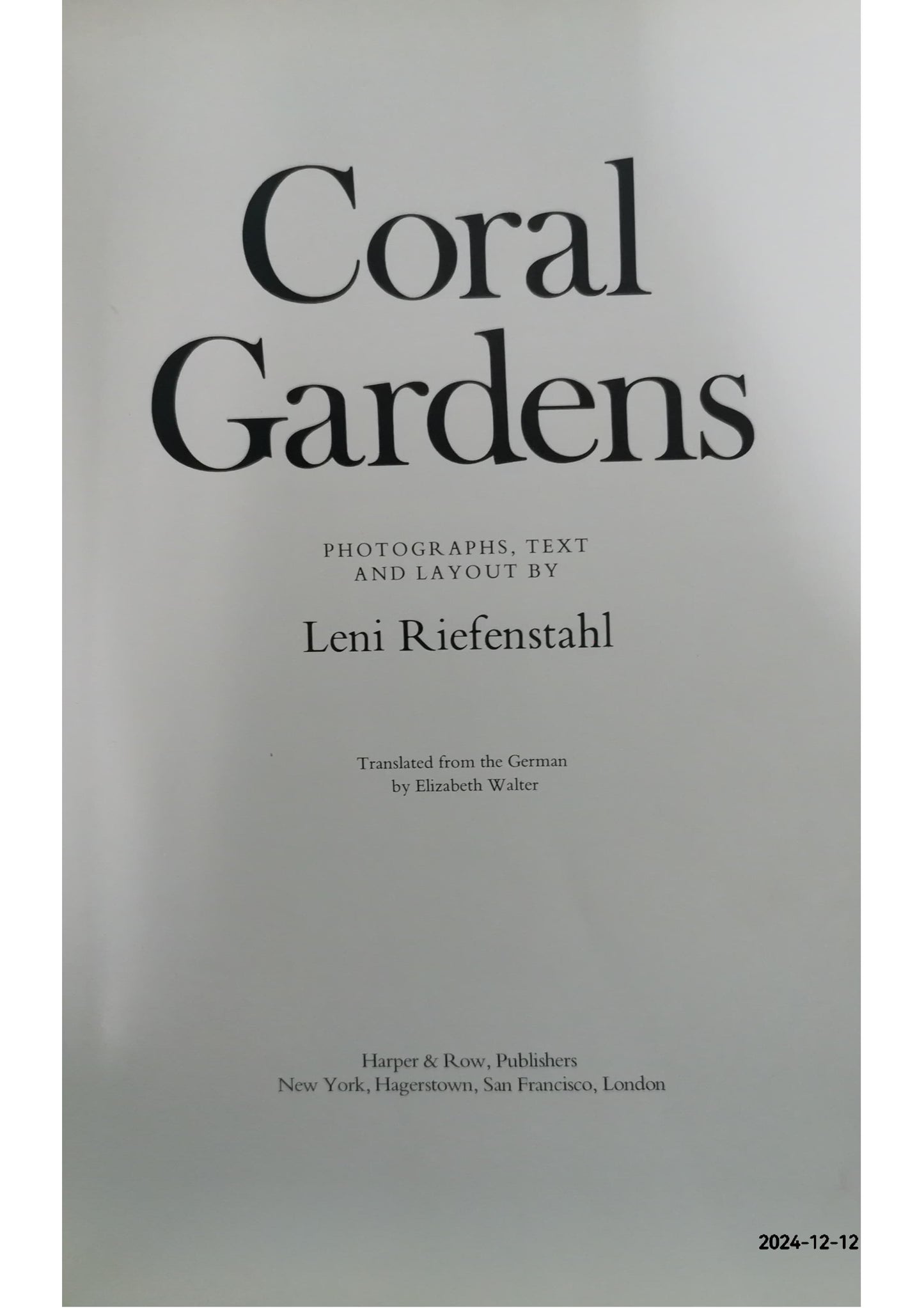 Coral Gardens Hardcover – January 1, 1978 by Leni Riefenstahl (Author)