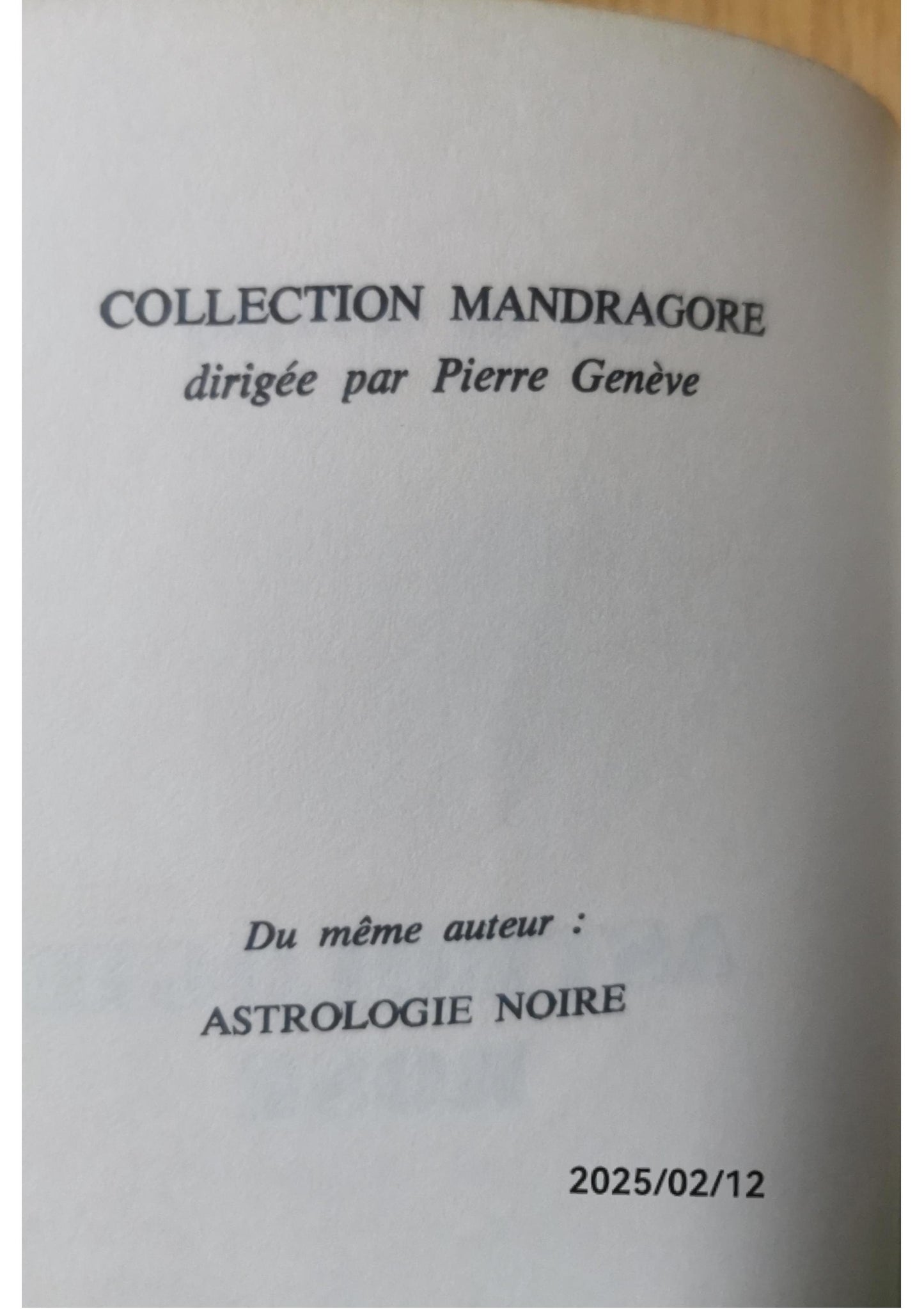 Astrologie Rose Author: Guy de Wargny Publication Year: 1977