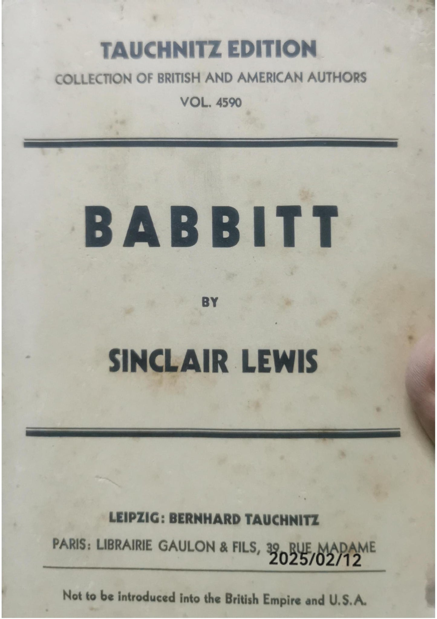 Babbitt Paperback – January 1, 1922 by Sinclair LEWIS (Author)