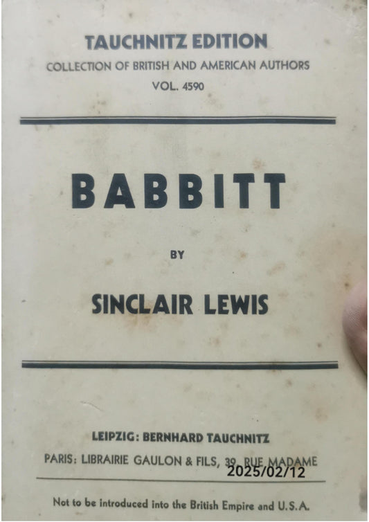 Babbitt Paperback – January 1, 1922 by Sinclair LEWIS (Author)