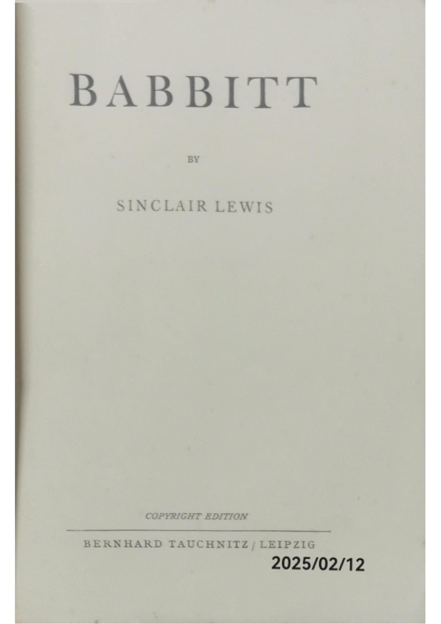 Babbitt Paperback – January 1, 1922 by Sinclair LEWIS (Author)