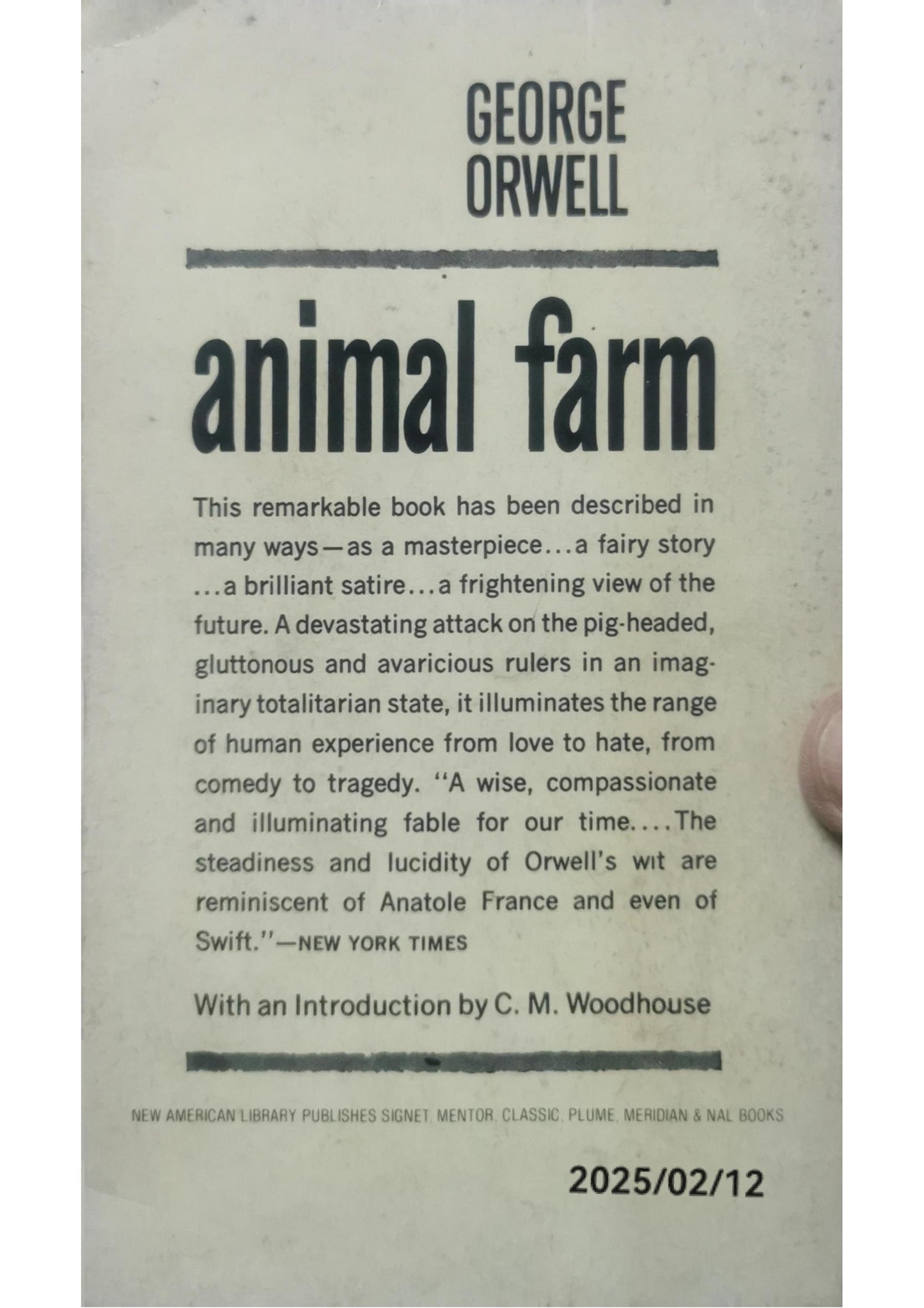 Animal Farm Paperback – May 1, 2009 by George Orwell (Author)