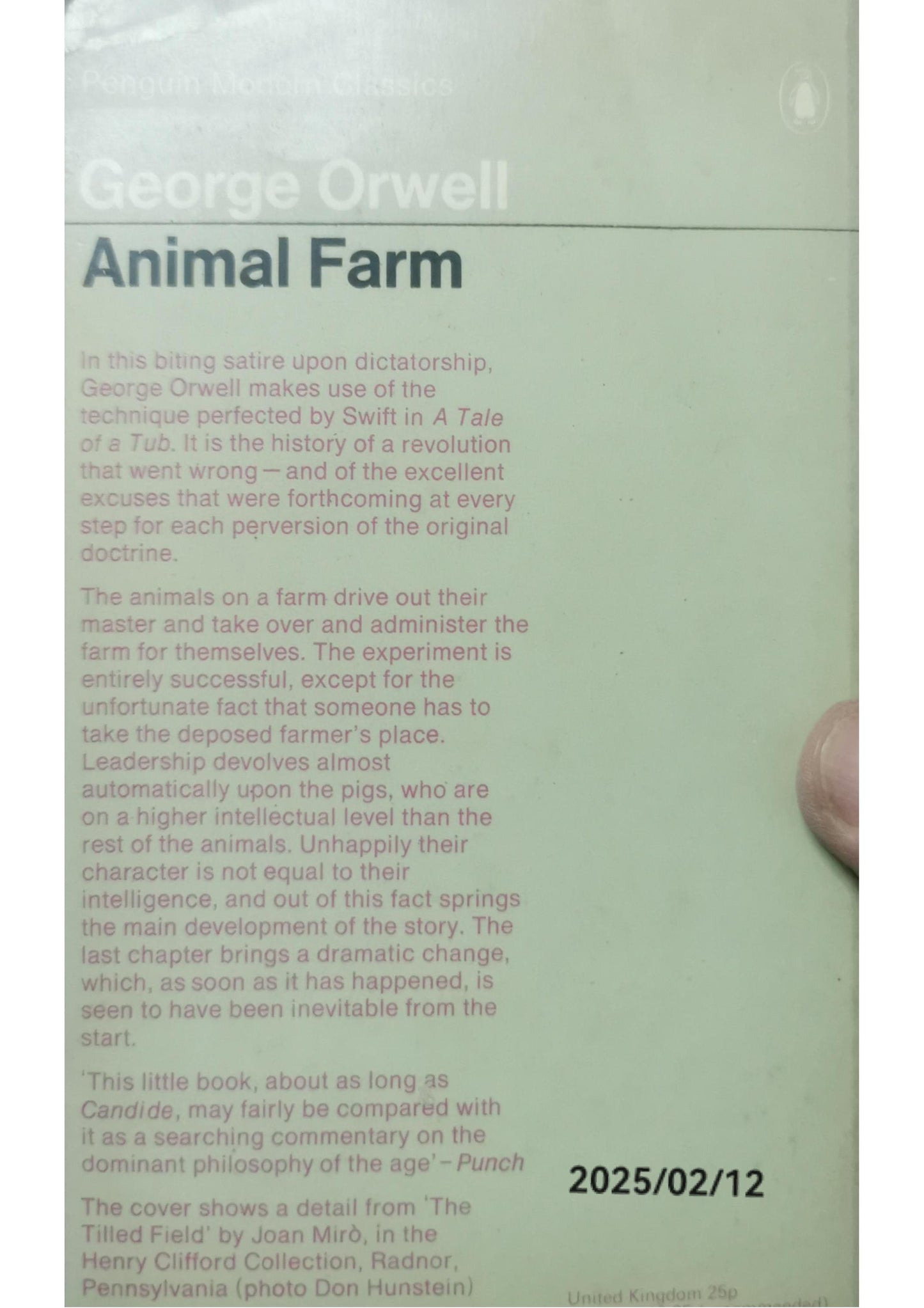 Animal Farm Novella by George Orwell