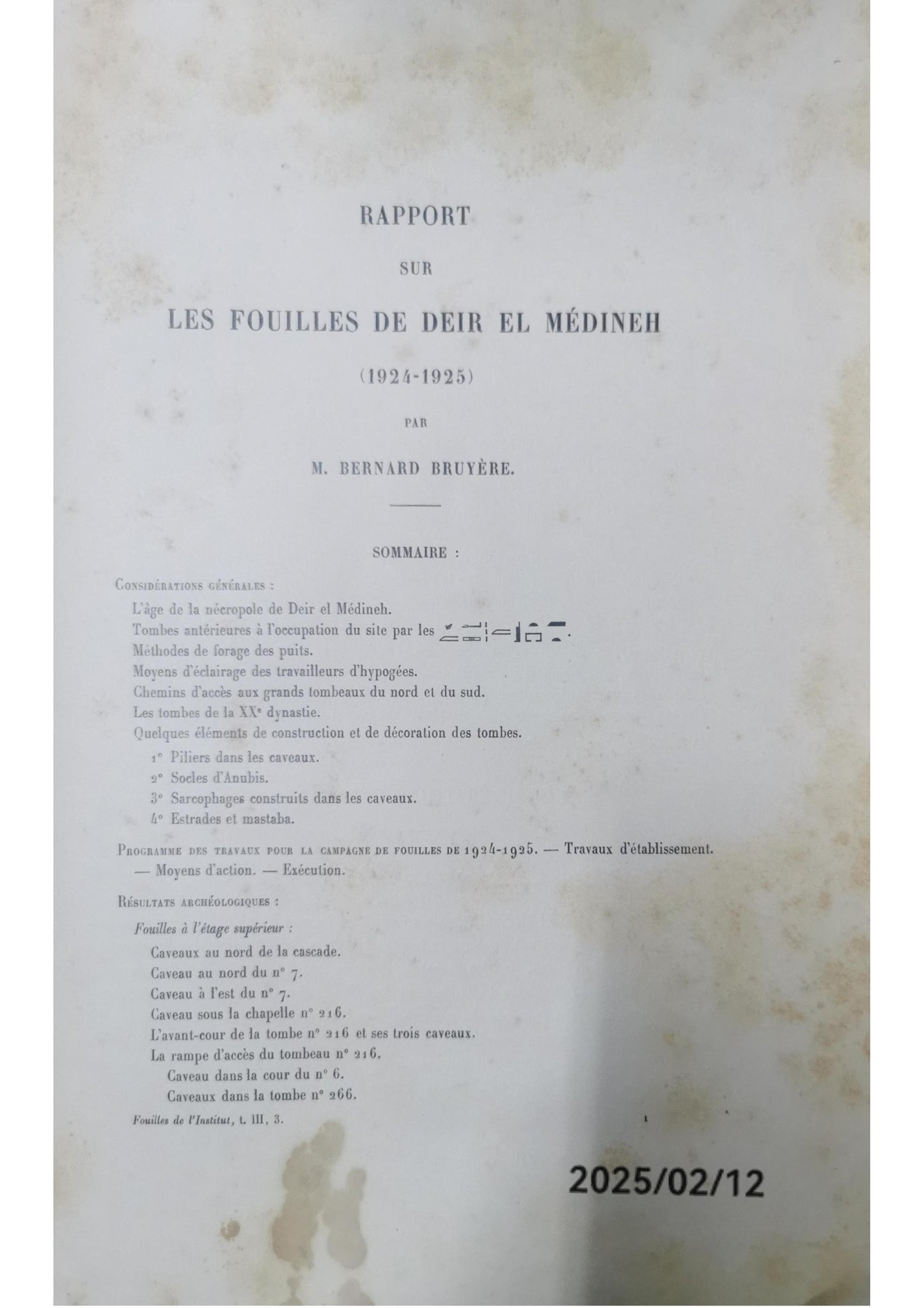 Fouilles de l'Institut Français d'archéologie orientale du Caire au cours de l'année 1923 [article] sem-link Foucart, Georges Comptes rendus des séances de l'Académie des Inscriptions et Belles-Lettres  Année 1923  67-5  pp. 414-415