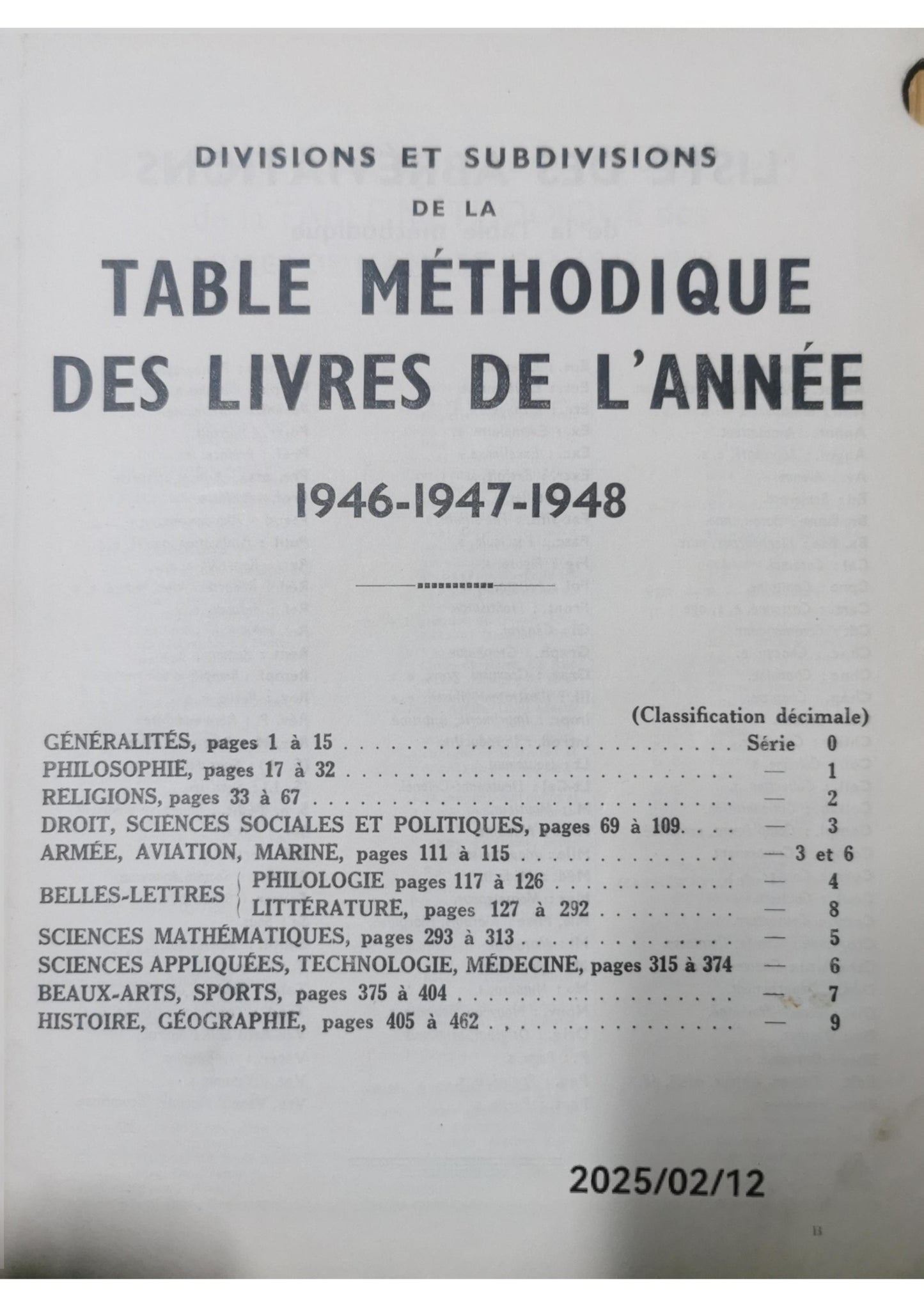 Les Années-Mémoire les livres de l'année 1946 1947 1948