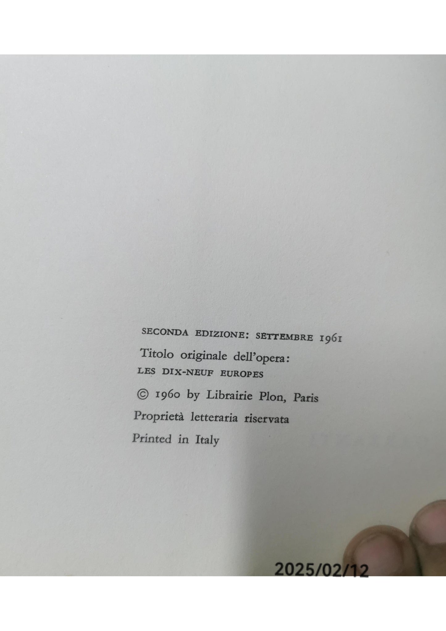 Le 19 Europe Raymond Cartier Published by Garzanti, Milano, 1961 Language: Italian Used Condition: quasi ottimo Hardcover