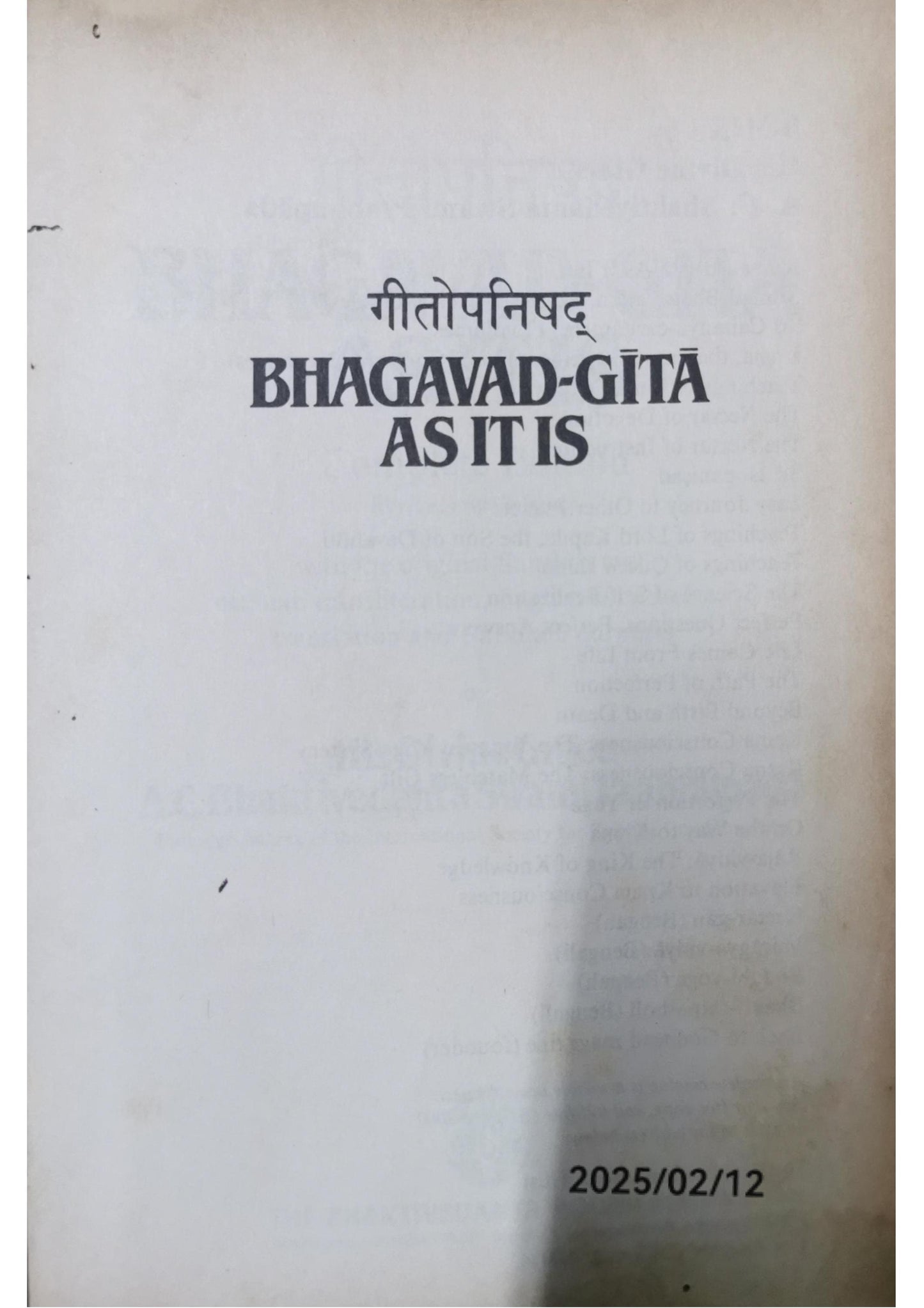 Bhagavad-Gita As It Is - His Divine Grace A.C. Bhaktivedanta Swami Prabhupada - used in fair Condition