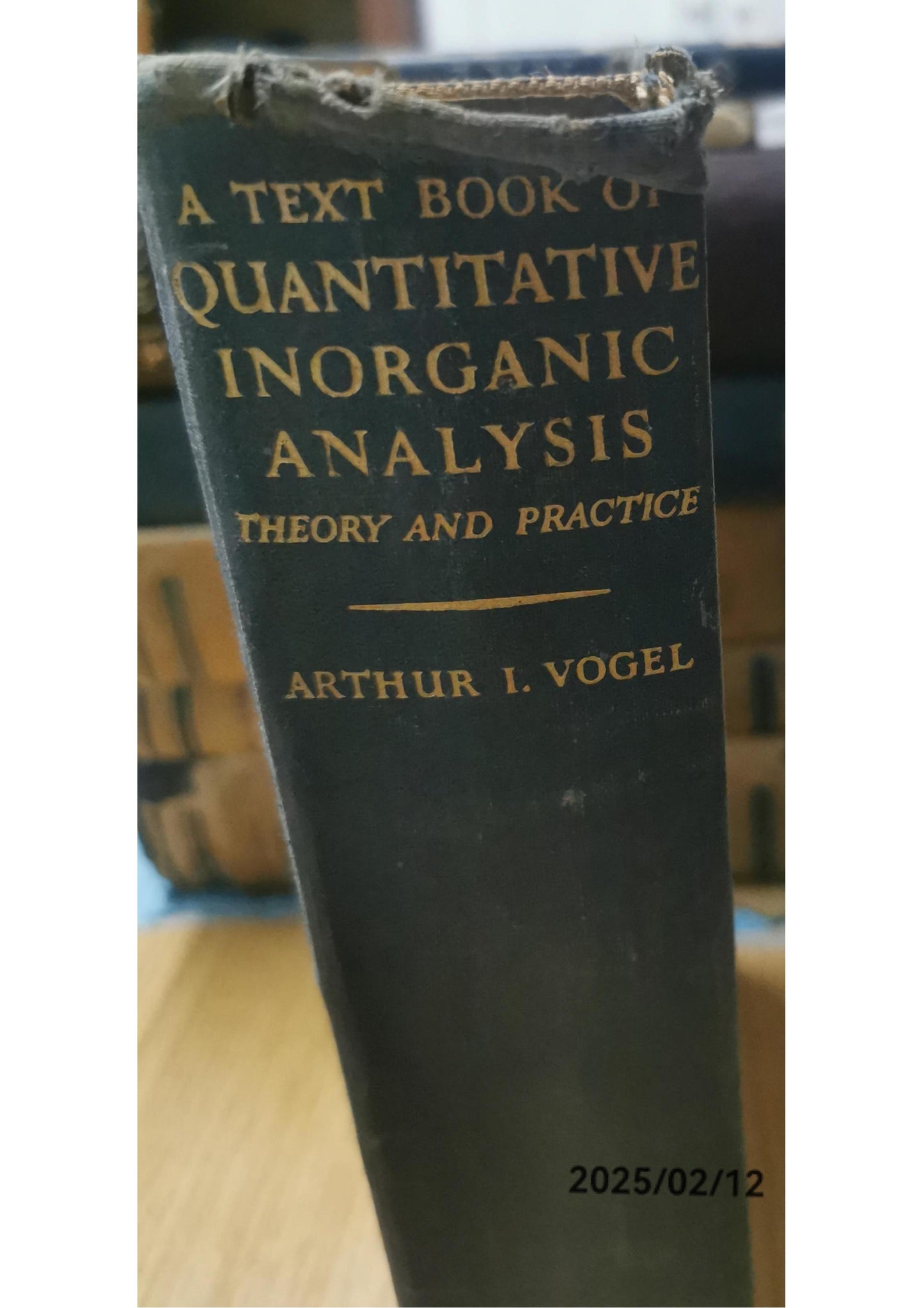 A Text-Book of Quantitative Inorganic Analysis - Theory and Practice Second Edition Hardcover – January 1, 1955 by Arthur I. Vogel (Author)