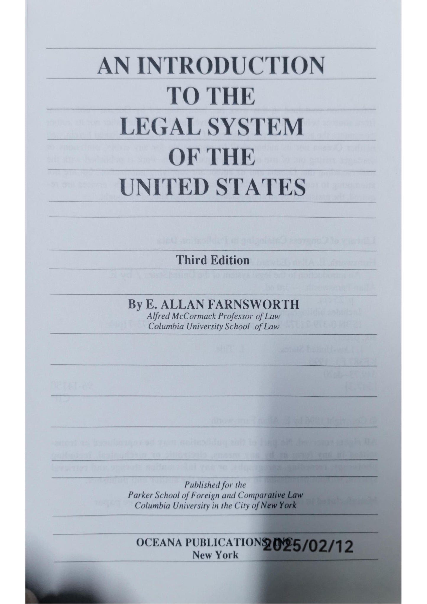 Introduction to the Legal System of the United States 3rd Edition by E. Allan Farnsworth (Author)