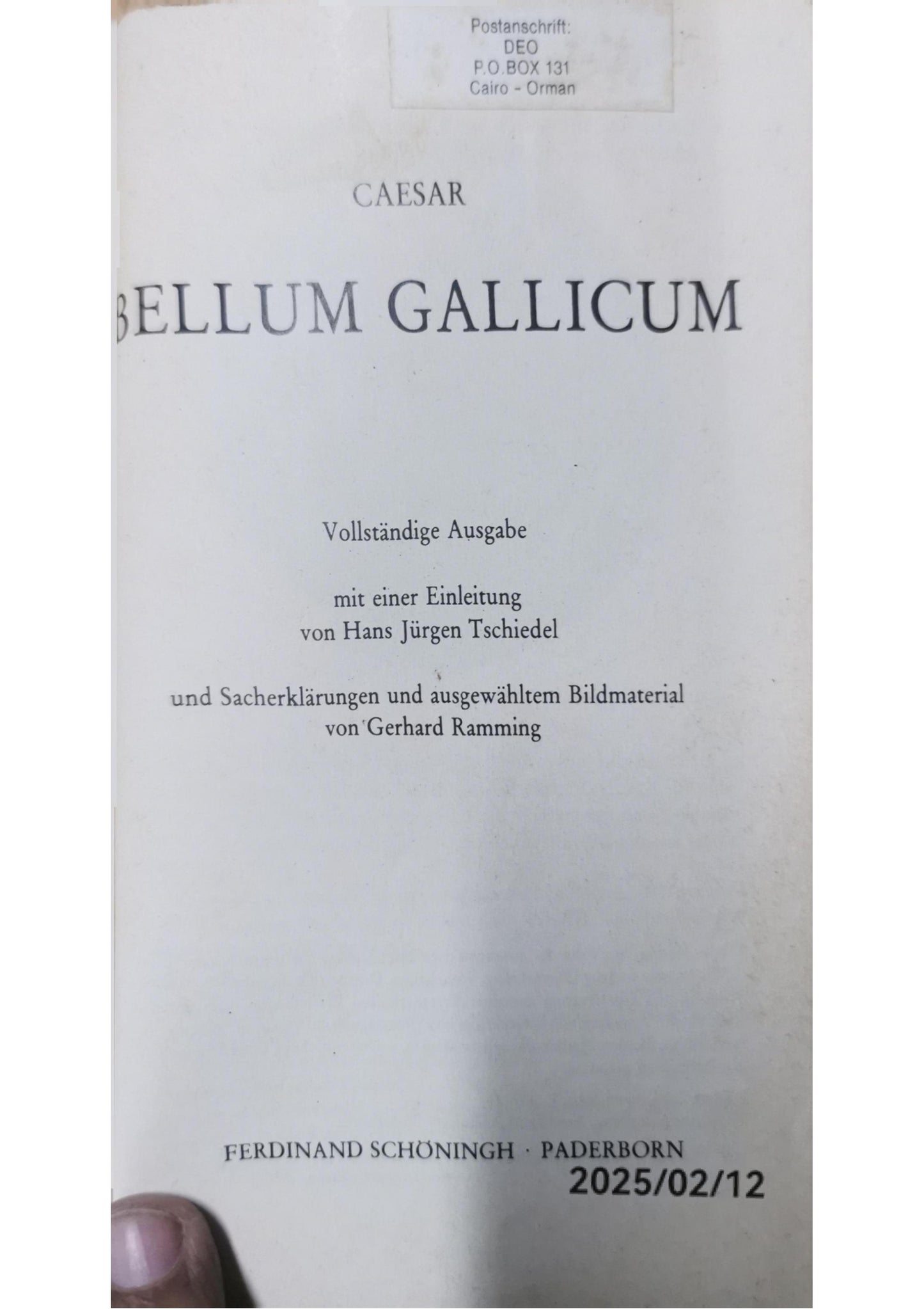 Bellum Gallicum. Text. Paperback – 14 Sept. 2010 Latin edition  by Alois Guthardt (Herausgeber), Gaius Iulius Caesar (Autor)