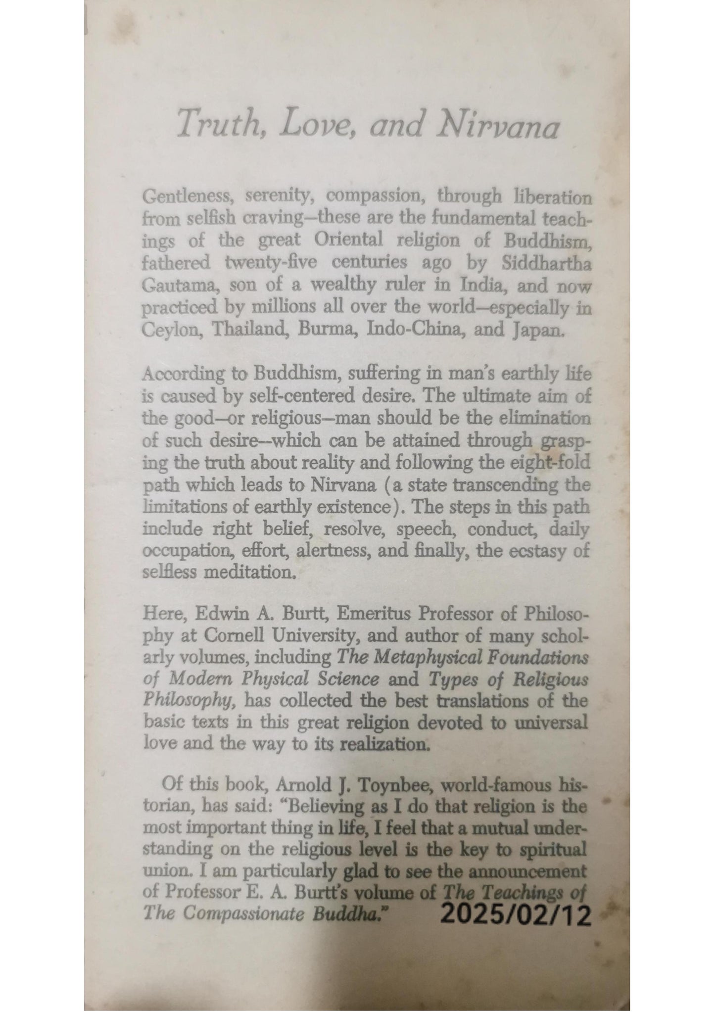 The Teachings of the Compassionate Buddha (Mentor) Mass Market Paperback – May 1, 1955 by E. A. Burtt (Editor, Introduction)