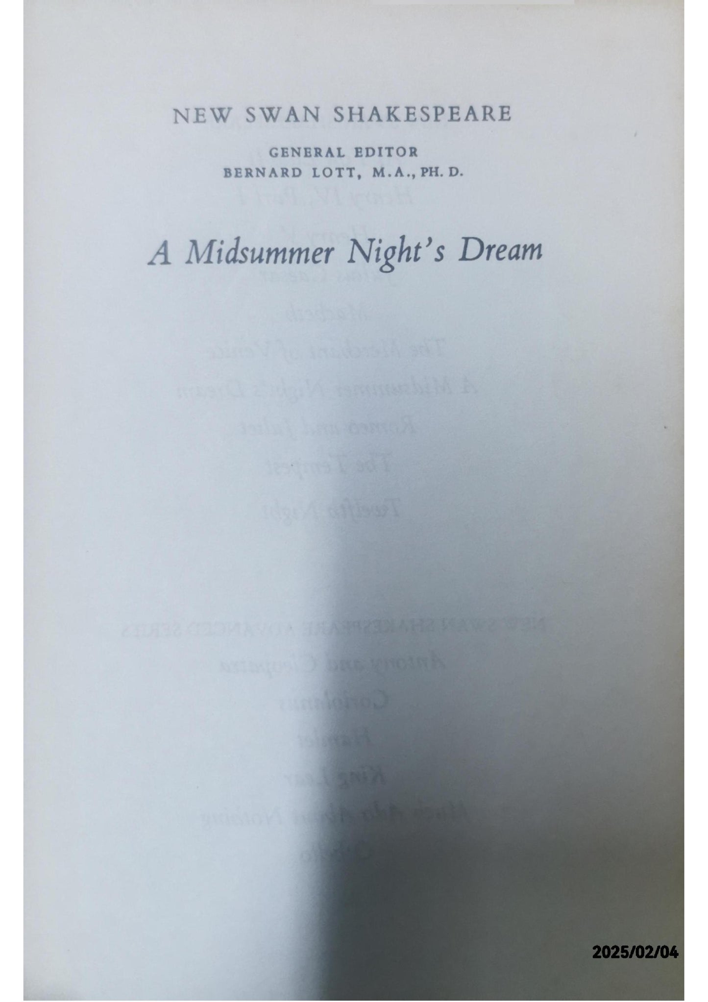 A Midsummer Night's Dream Play by William Shakespeare