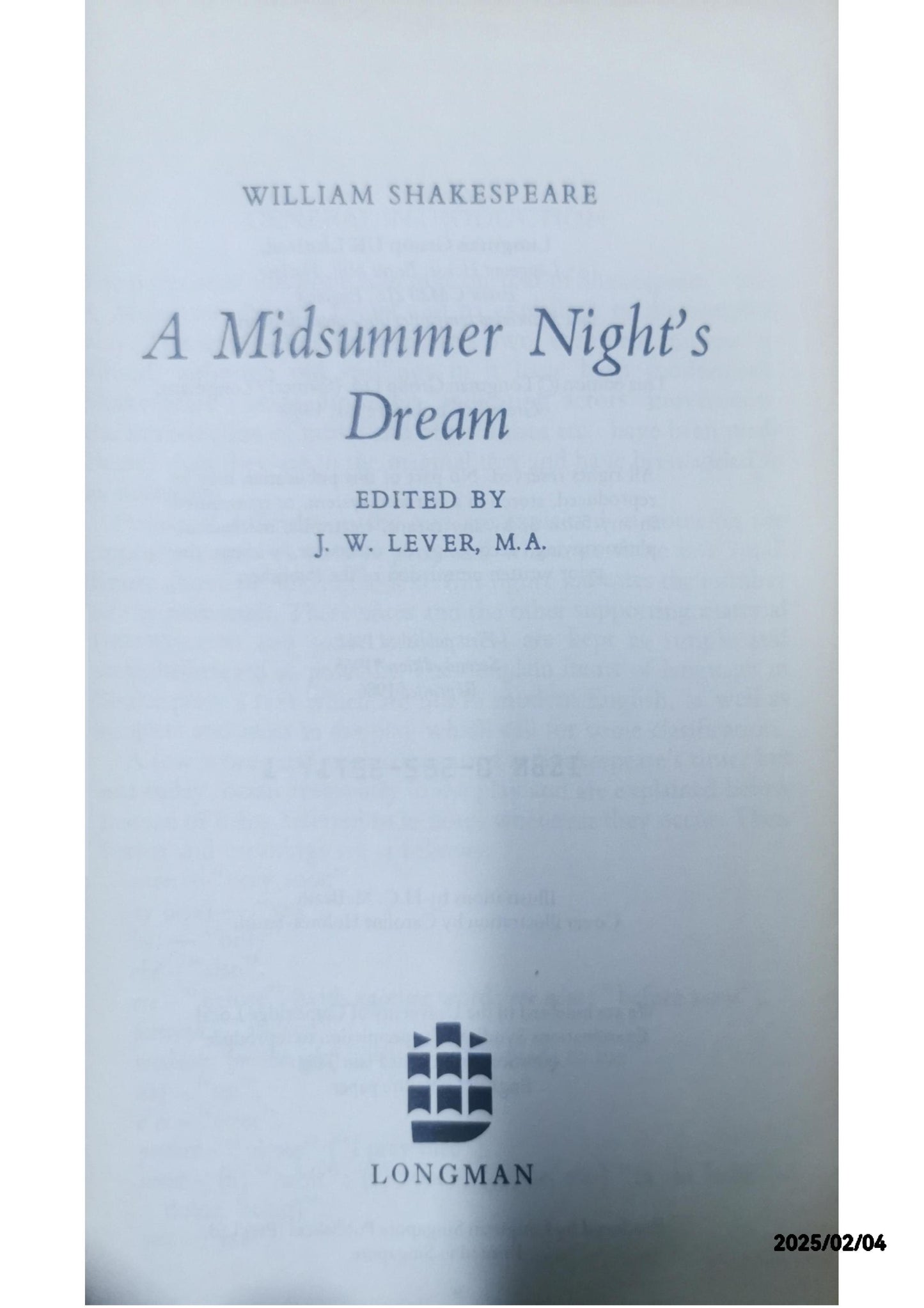 A Midsummer Night's Dream Play by William Shakespeare