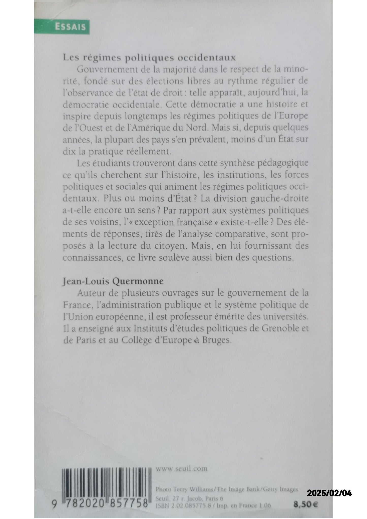 Les Régimes politiques occidentaux Poche – 12 janvier 2006 de Jean-Louis Quermonne (Auteur)