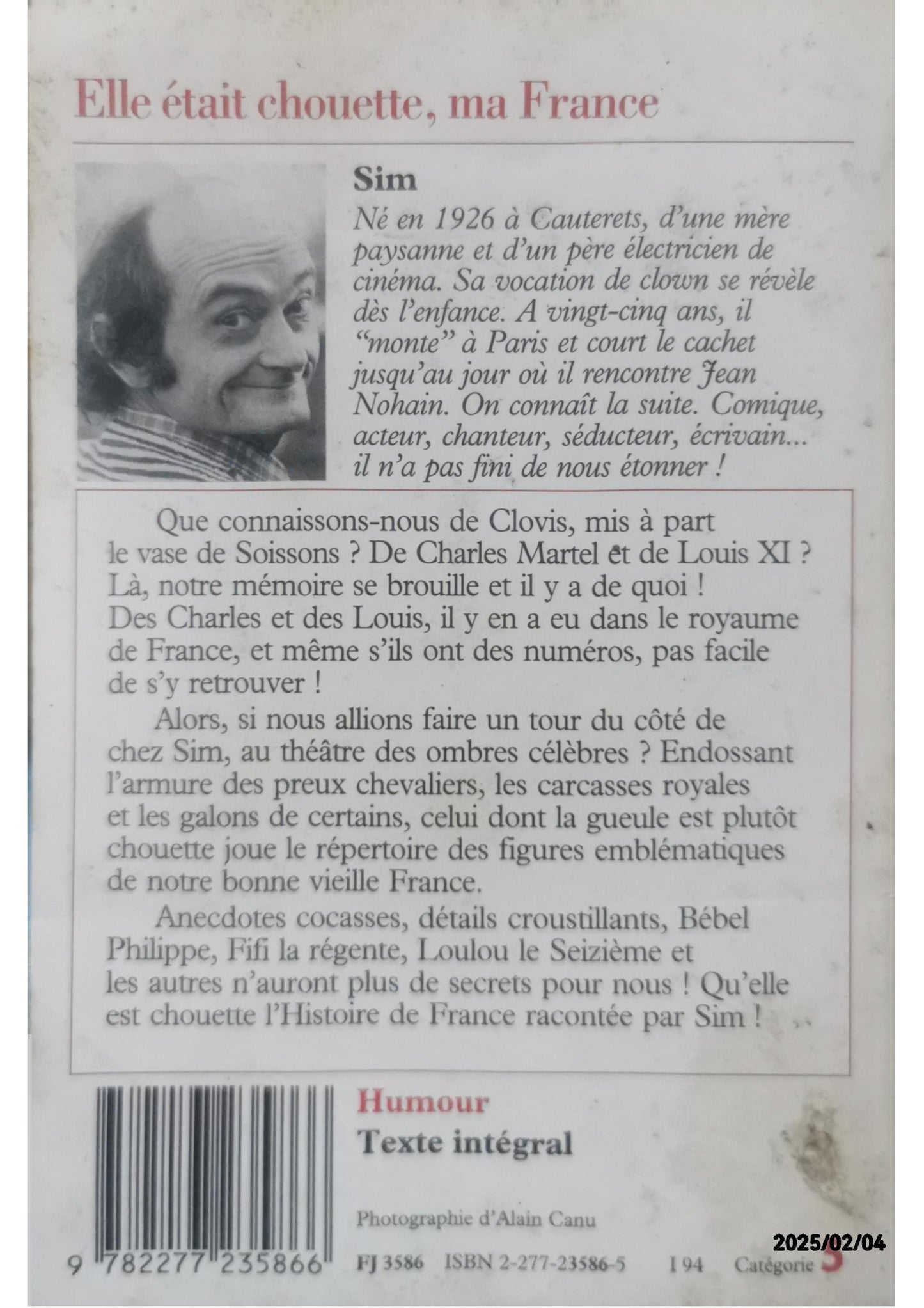 Elle était chouette ma France Broché – 4 janvier 1999 de Sim (Auteur)