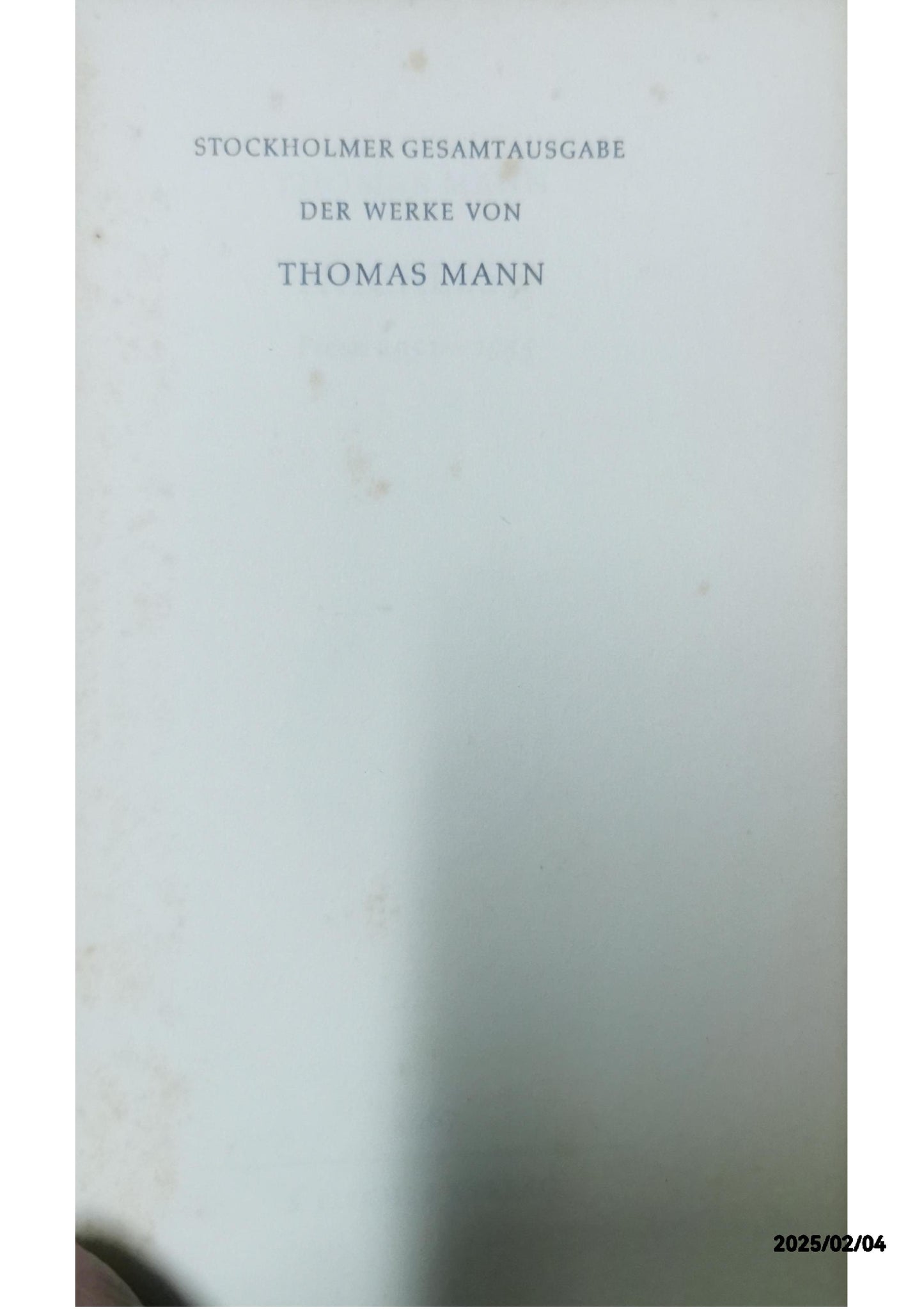 Nachlese. Prosa 1951-1955 Thomas Mann Published by S. Fischer, 1956 Language: German Used Condition: Gut Hardcover