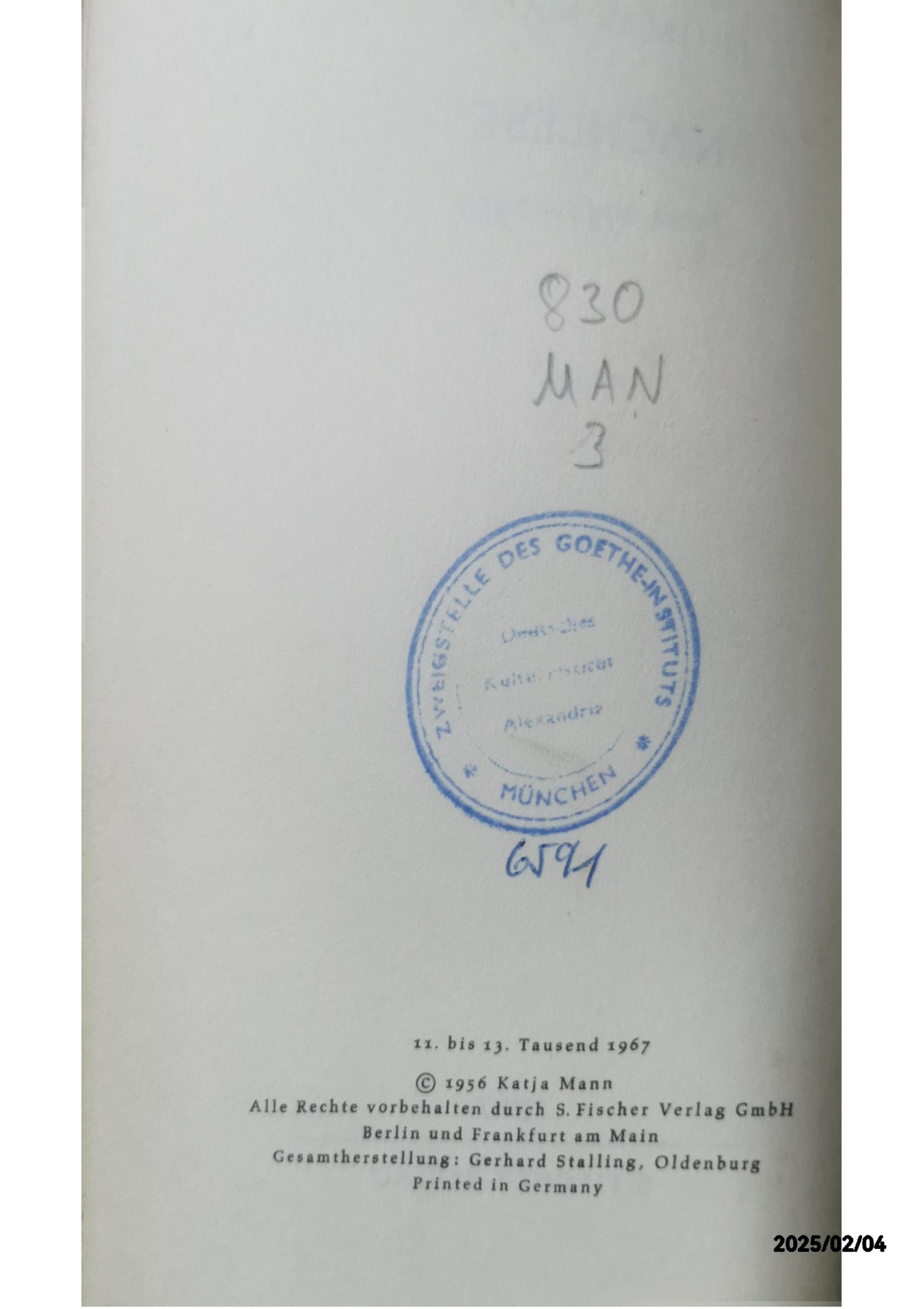 Nachlese. Prosa 1951-1955 Thomas Mann Published by S. Fischer, 1956 Language: German Used Condition: Gut Hardcover