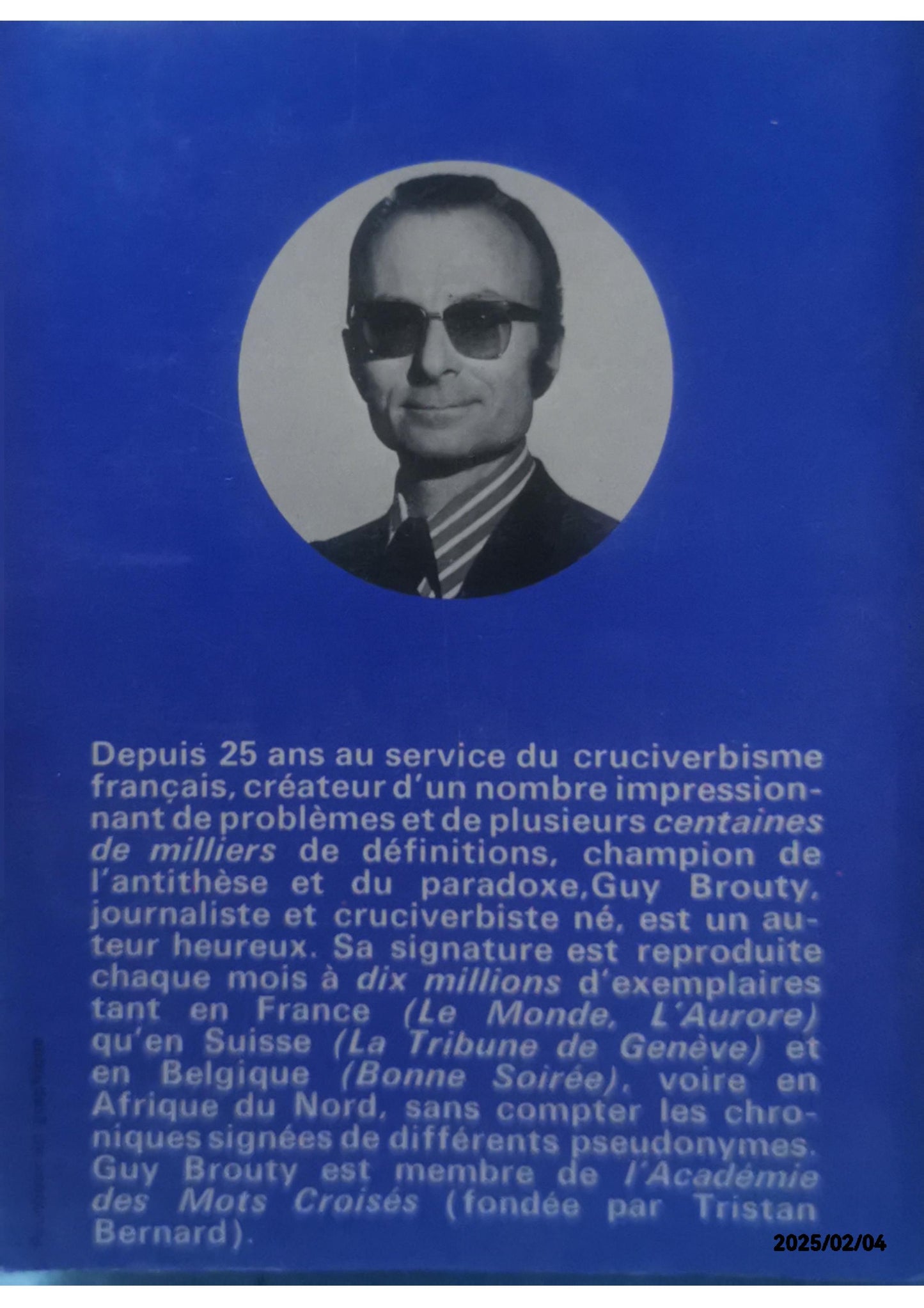 les mots croises de l'aurore 100 grilles Poche – 1 janvier 1973 Édition en Anglais  de guy brouty (Auteur)